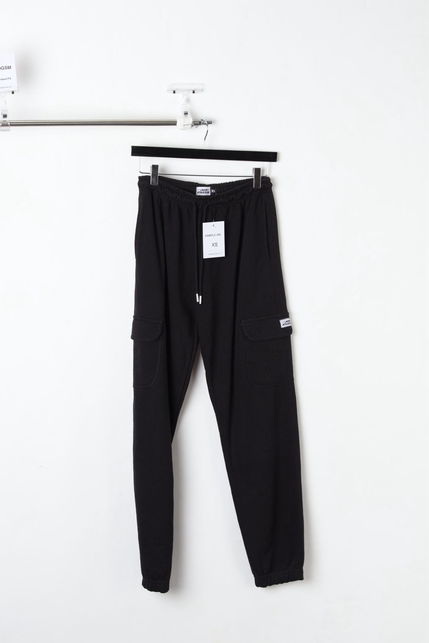 Fleece Cargo Trousers Black (SIZE XS)-SAMPLE