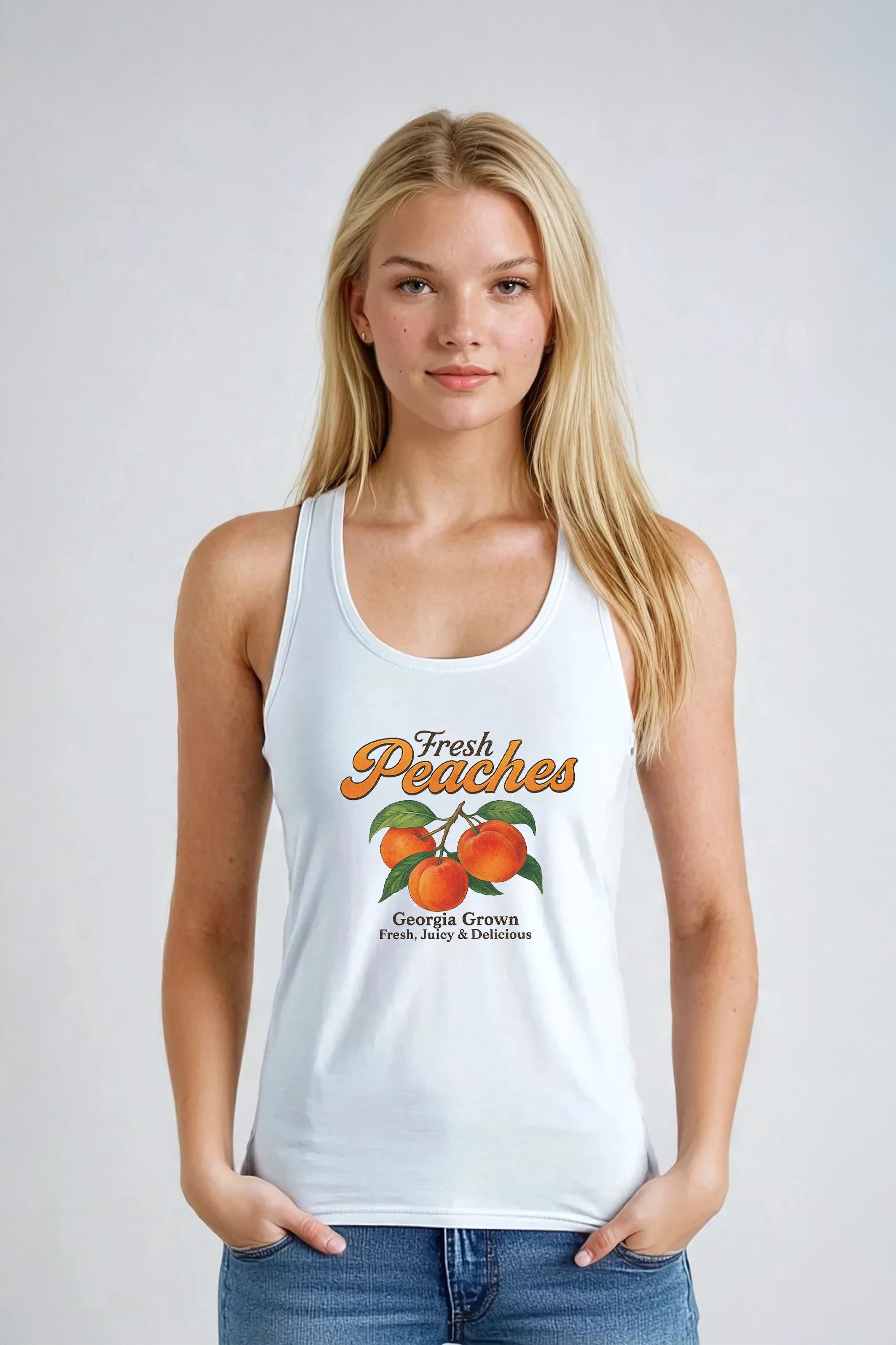 Fresh Peaches Printed Tank Top (Custom Pack)