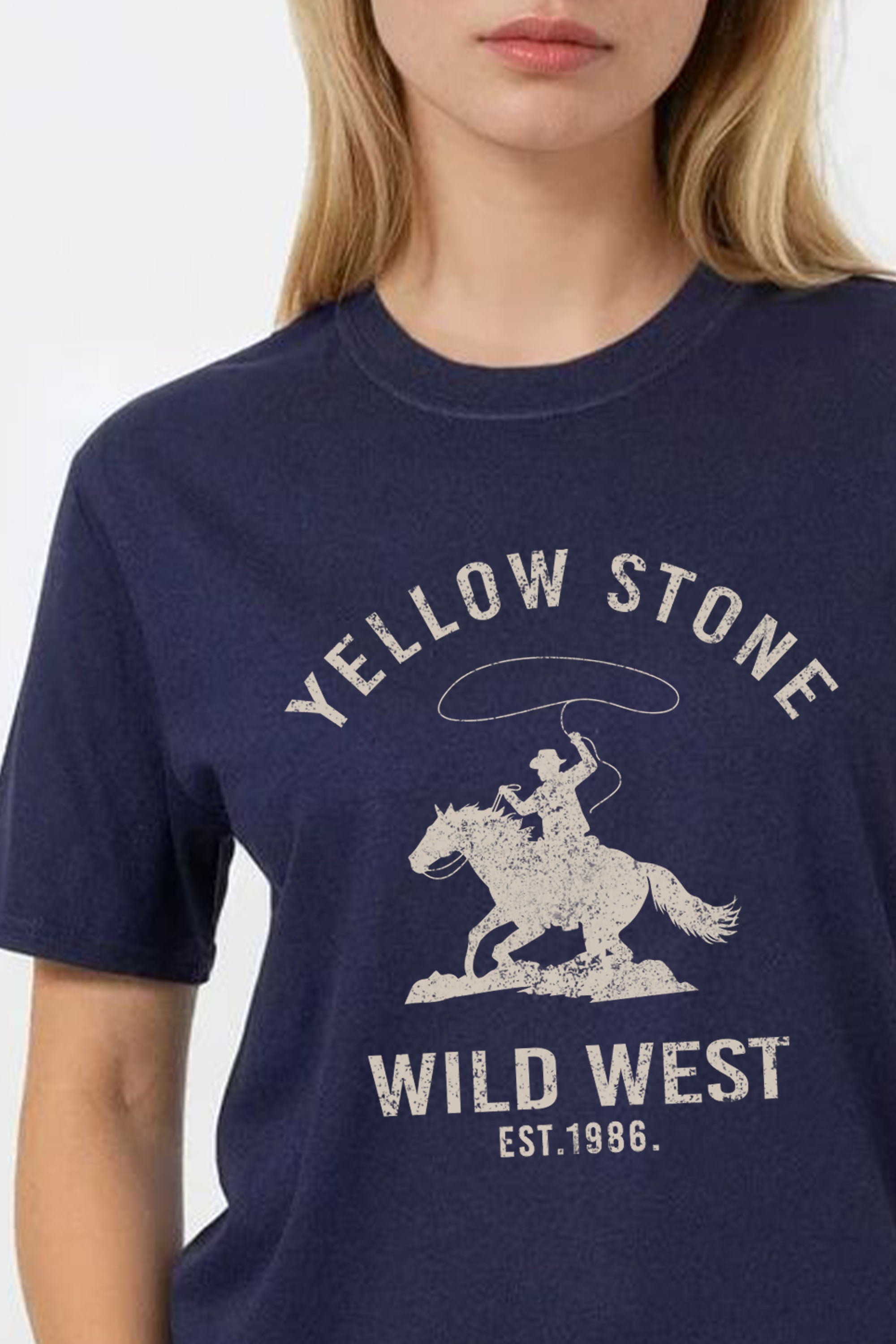 Regular Fit T-shirt in Yellow Stone Wild West Print