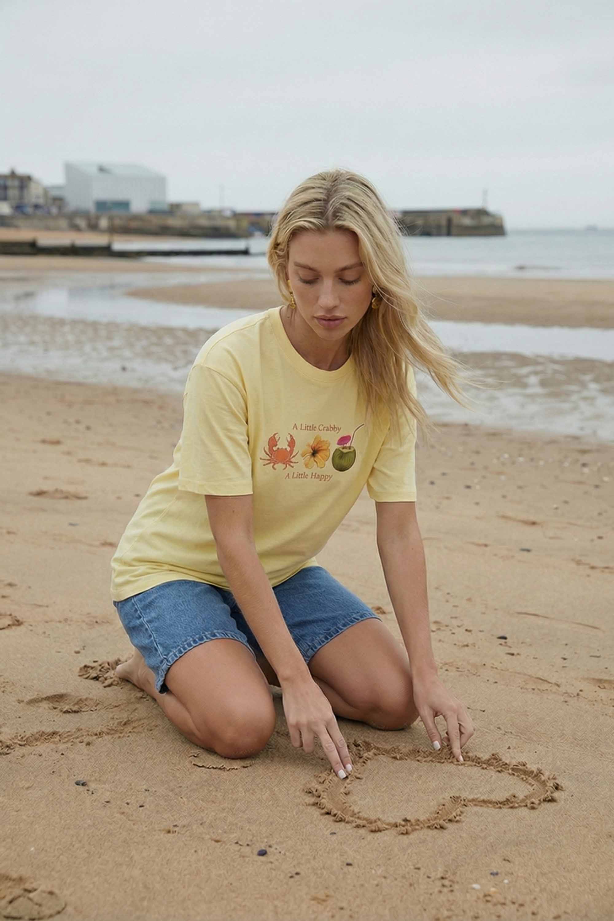 A Little Crabby A Lotta Happy Printed T-Shirt