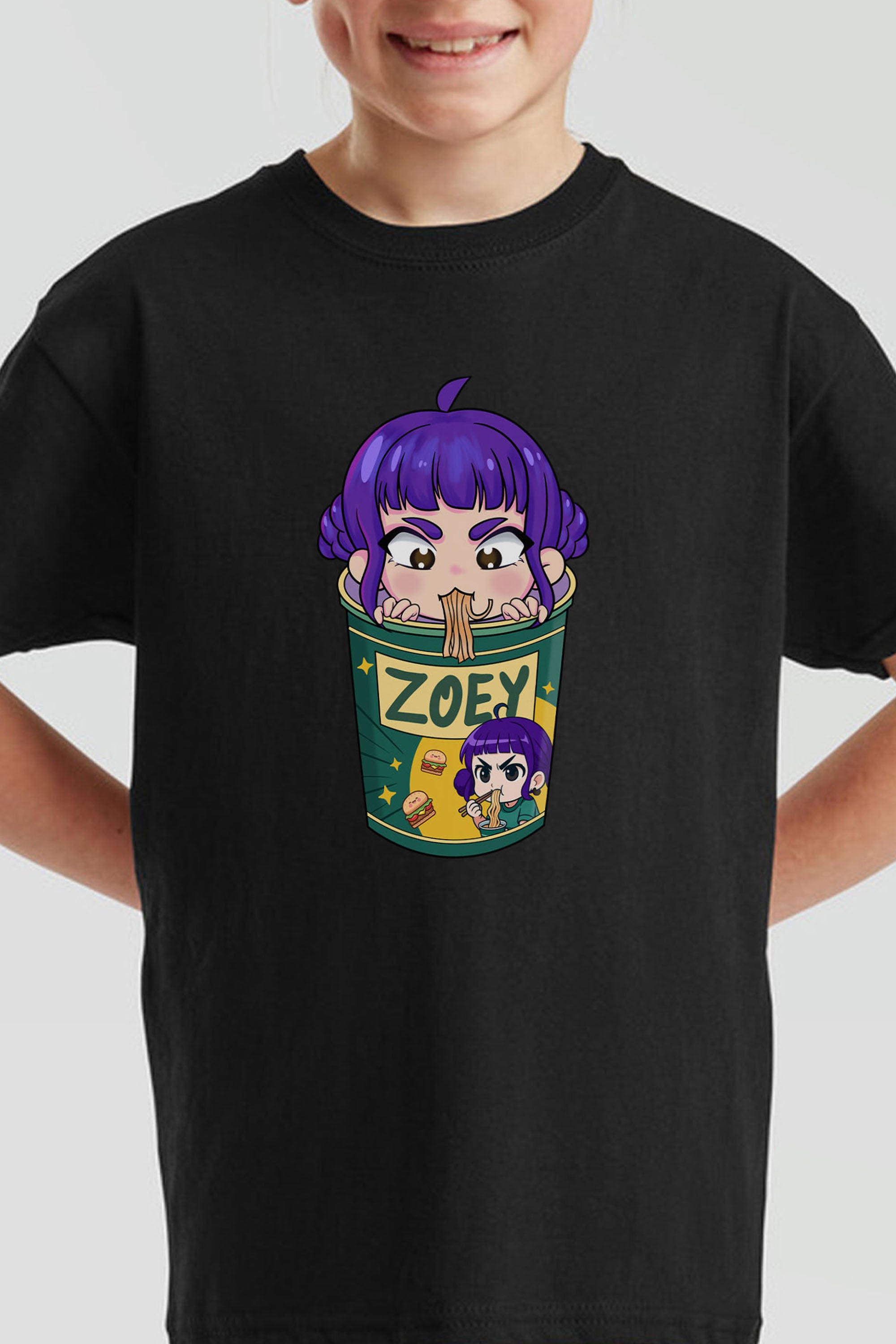 Kids Zoey Ramen Graphic Printed T-Shirt