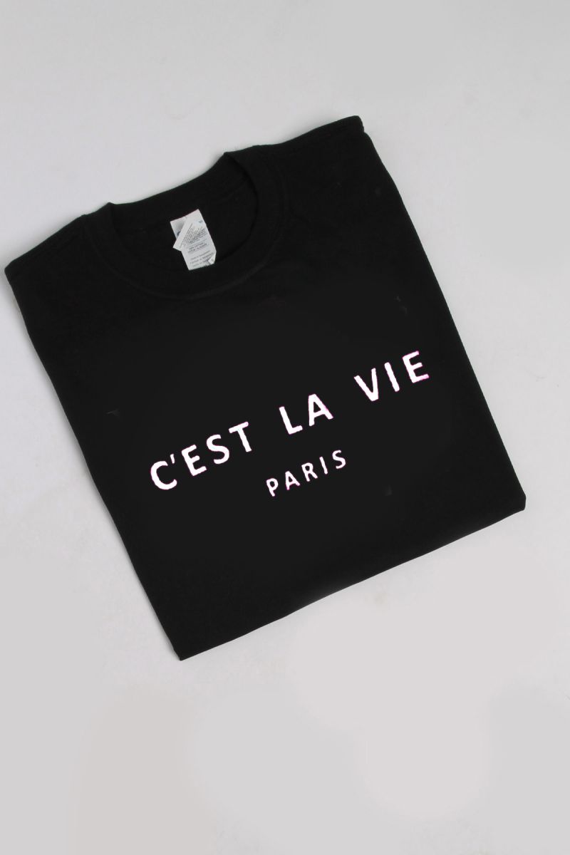 C'est La Vie Paris Slogan T-Shirt (Pack of 6)