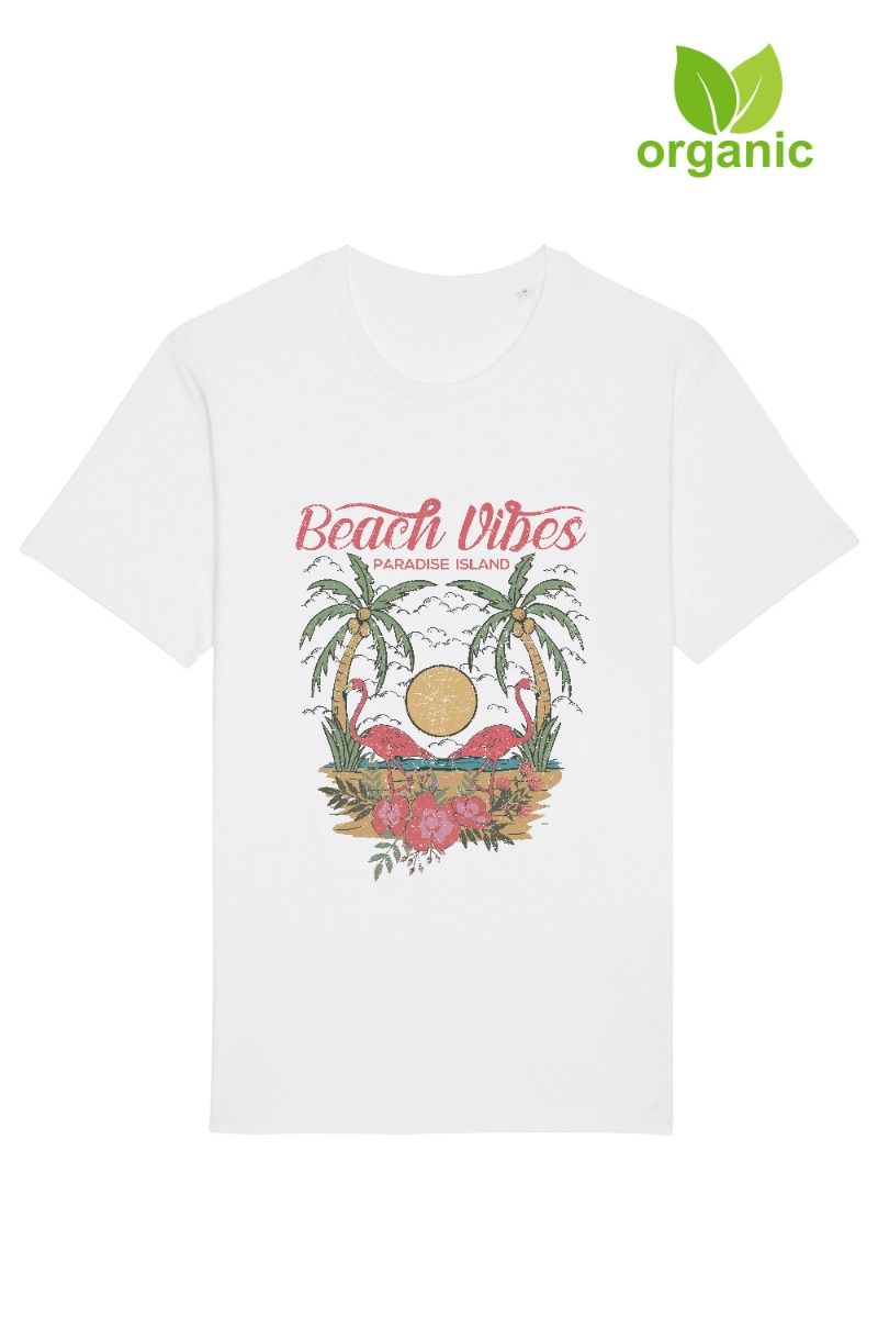 Beach Vibes Paradise Island Organic T-Shirt (Pack of 4)
