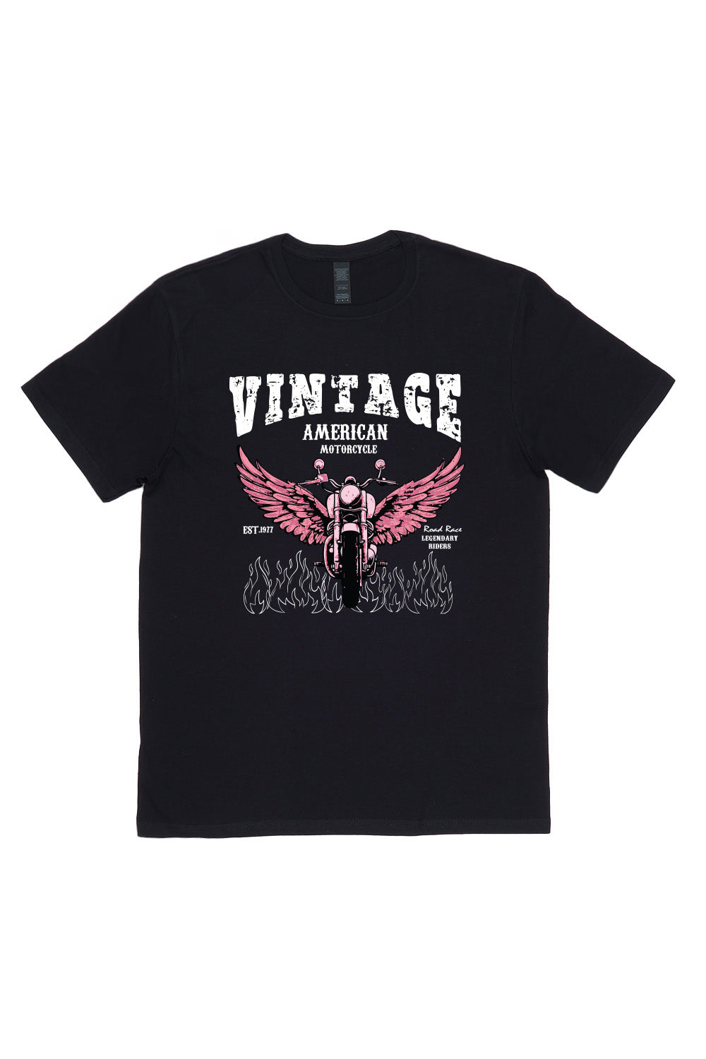 Vintage Motorcycle T-Shirt in Black (Custom Packs)