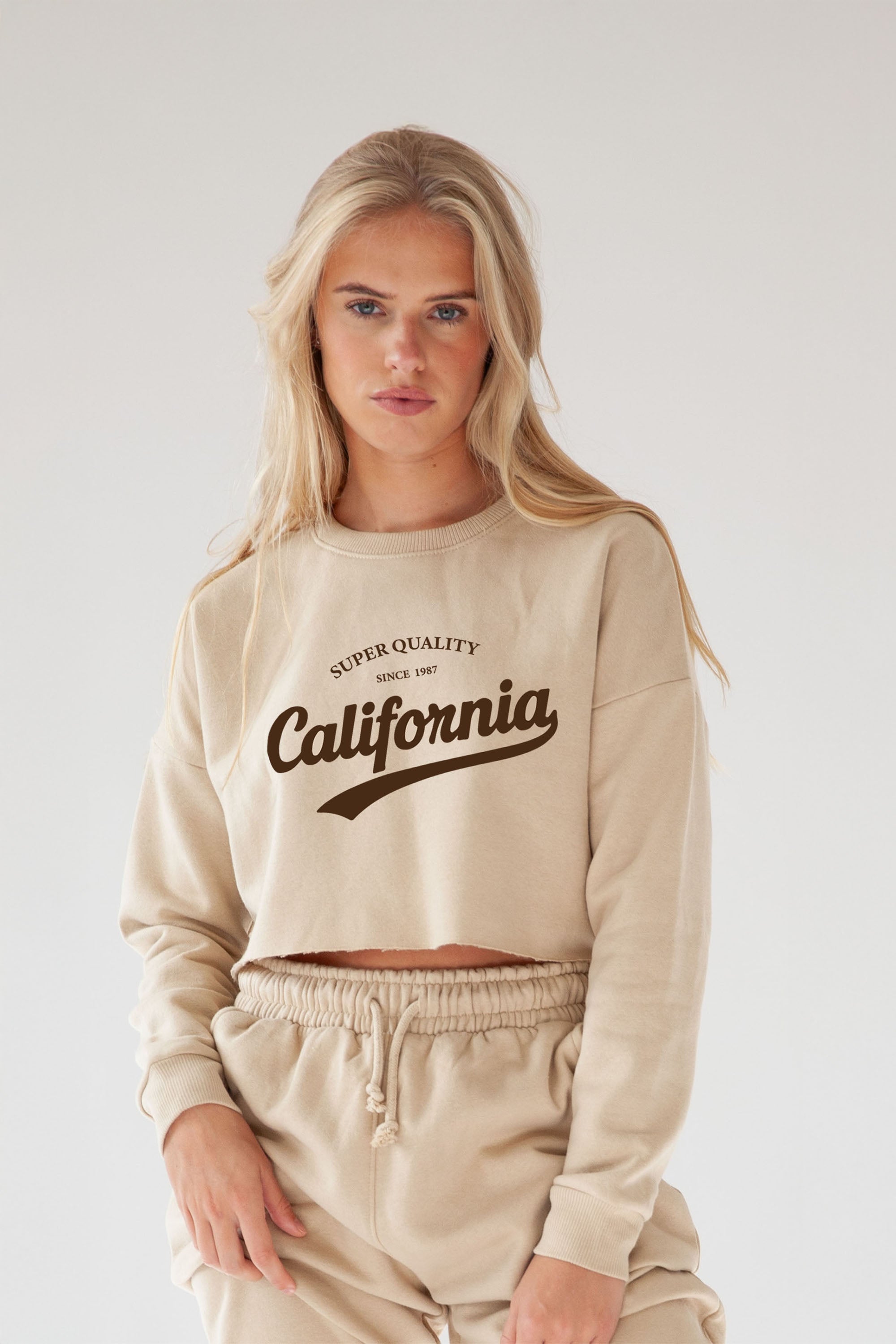 LSF Cropped Sweatshirt in California Print (Pack of 3)