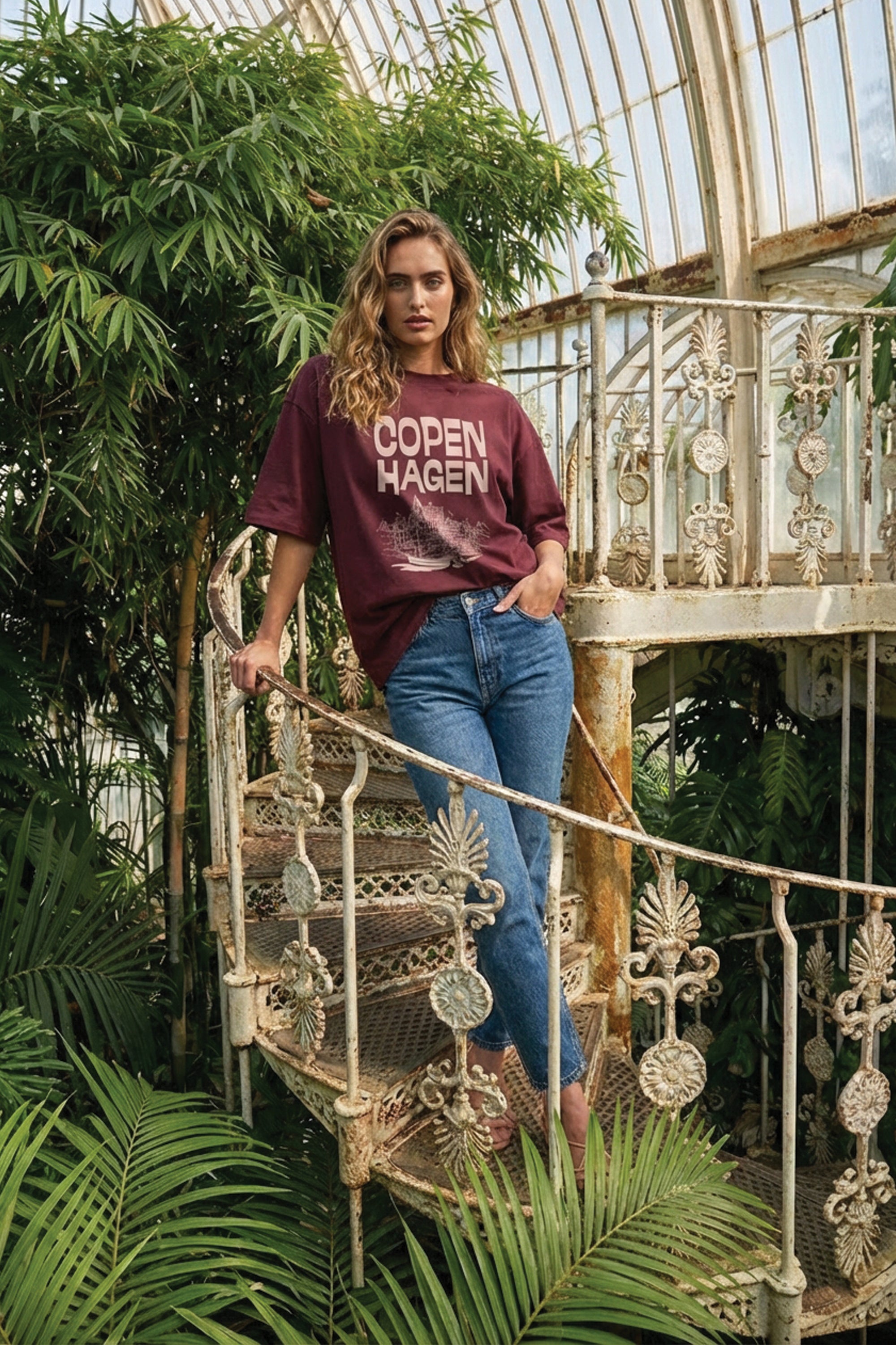 220GSM Oversized T-Shirt in Copenhagen Denmark Graphic Print