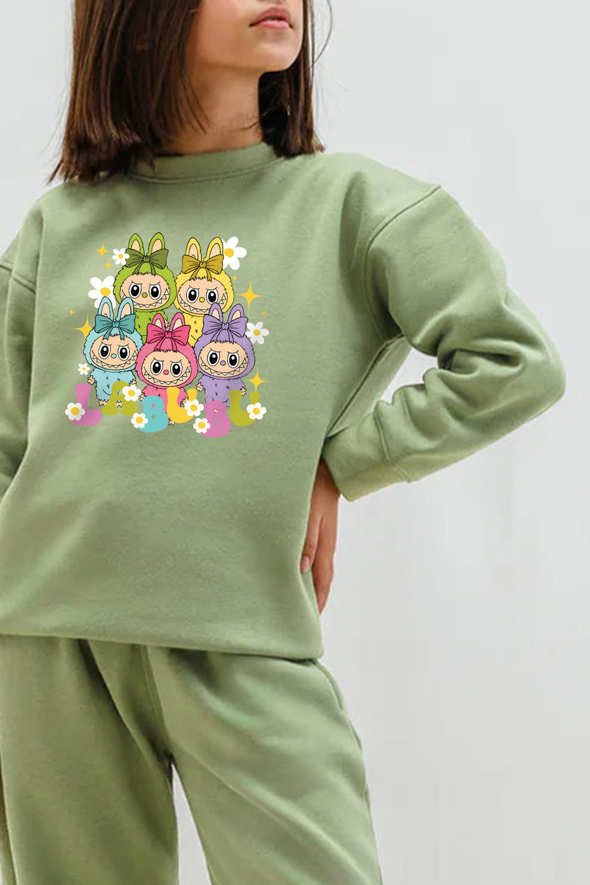 Kids Premium Labubu Daisy Squad Printed Sweatshirt (Pack of 5)