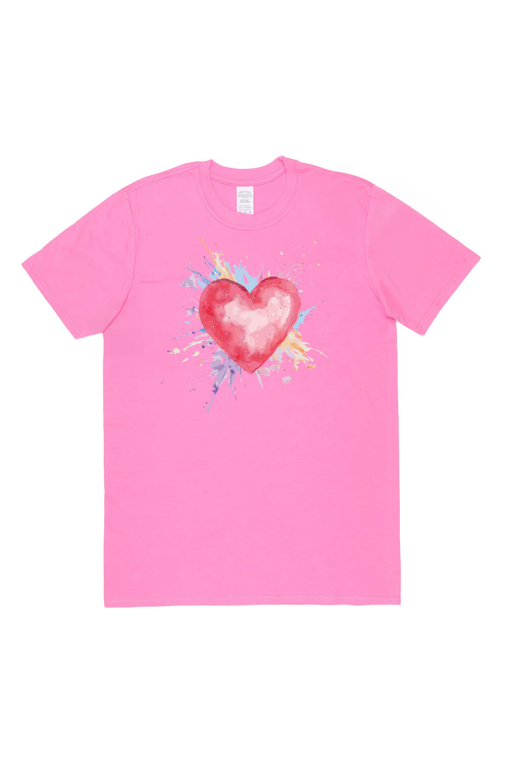 Heart With Pastel Splash T-Shirt in White (Custom Packs)