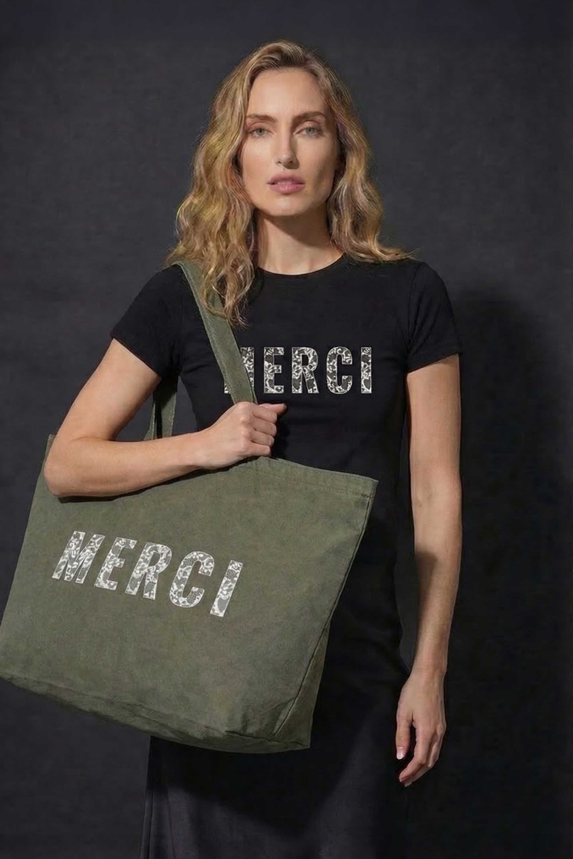 407gsm Acid Washed Merci Lace Printed Oversized Cotton Tote Bag