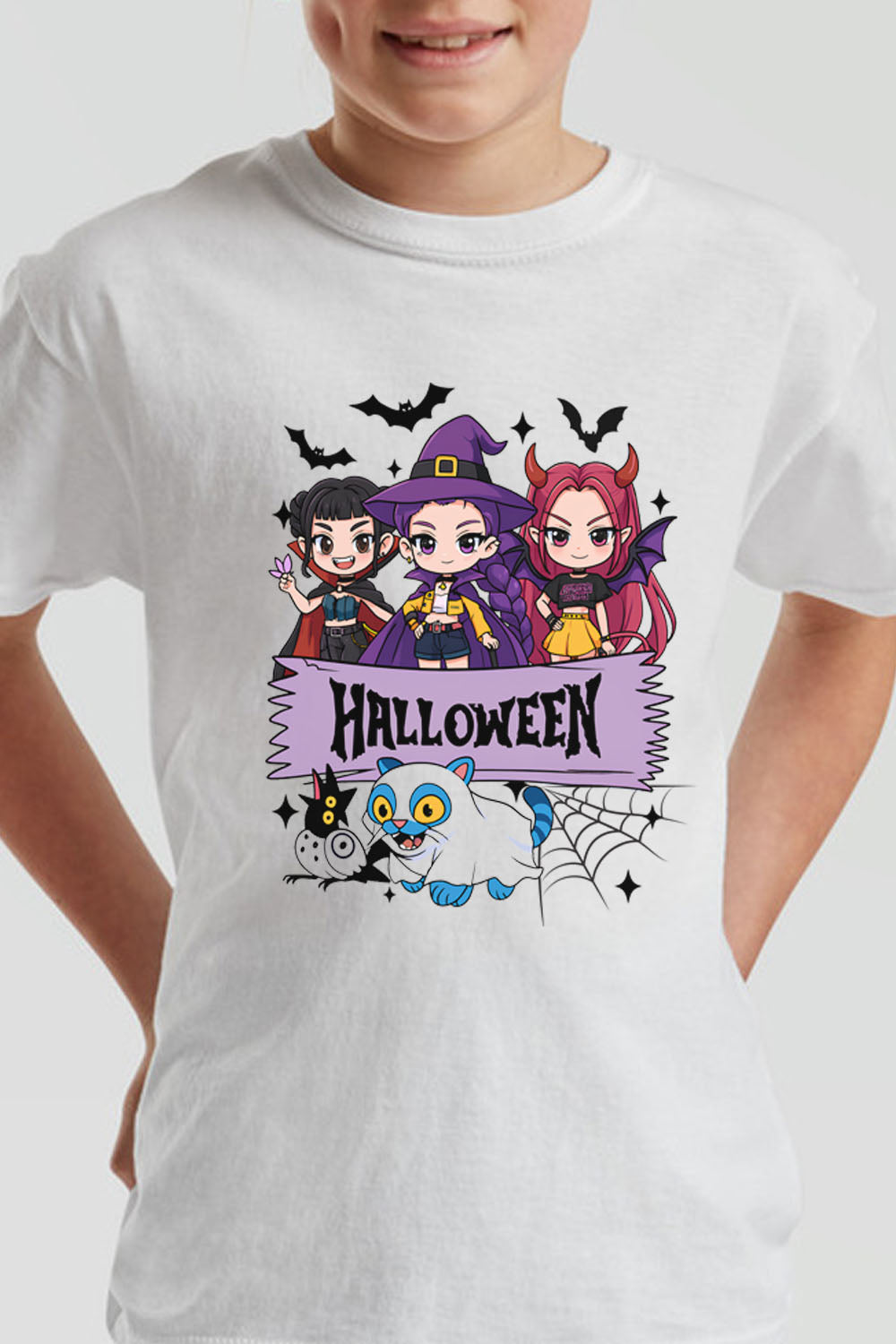Kids Spooky K-Pop Halloween Printed T-Shirt