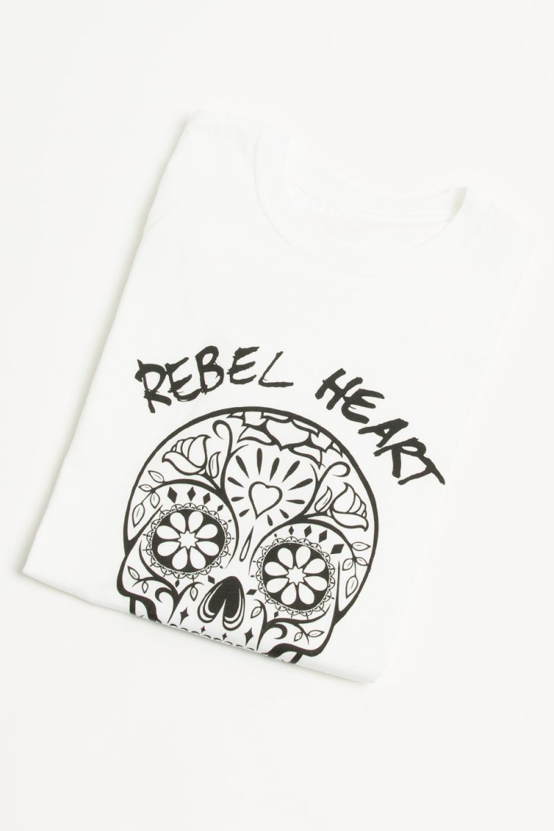 Rebel Heart Skull Print Oversized T-Shirt (Pack of 6)