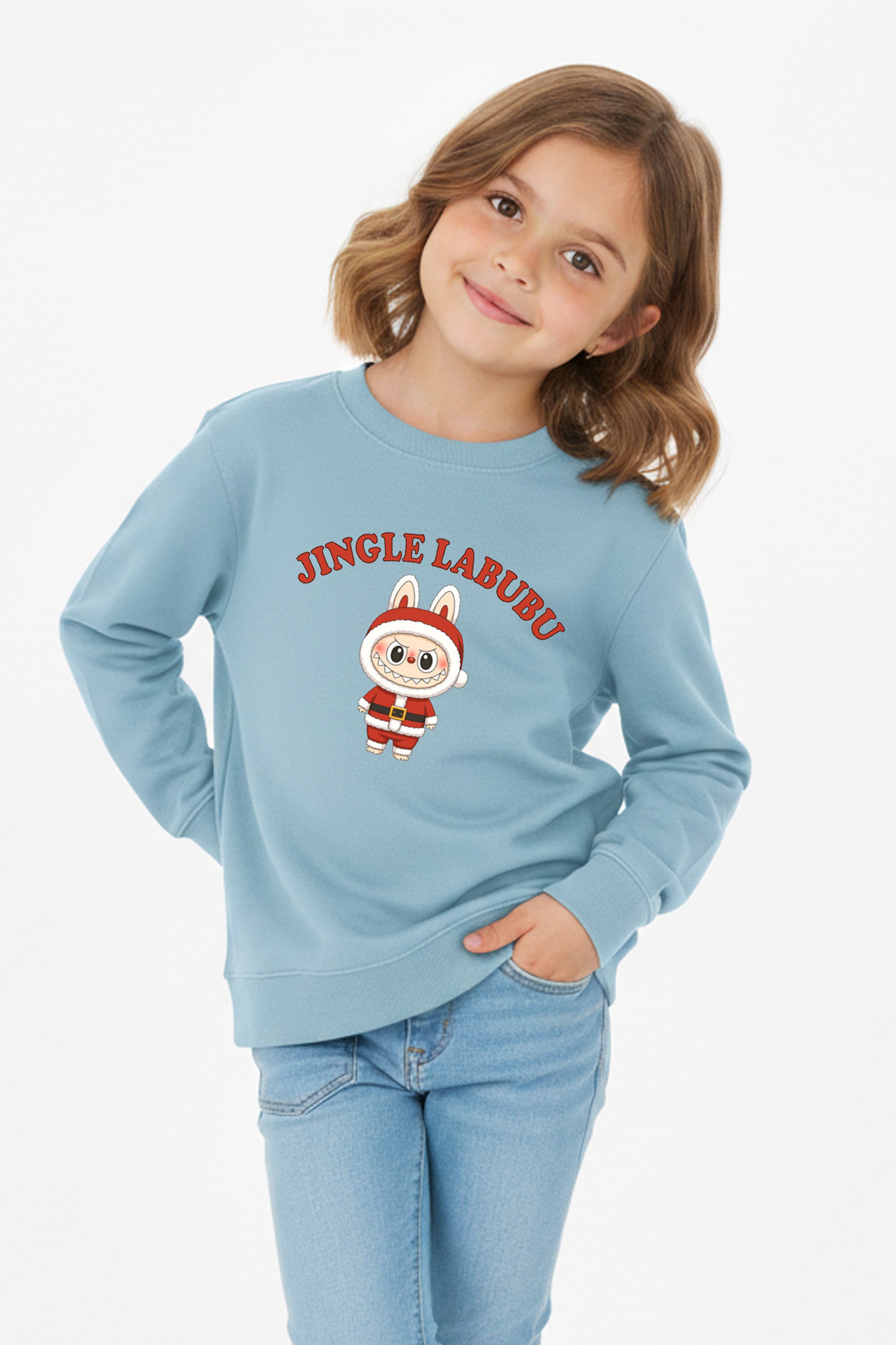 Kids Jingle Labubu Christmas Printed Sweatshirt