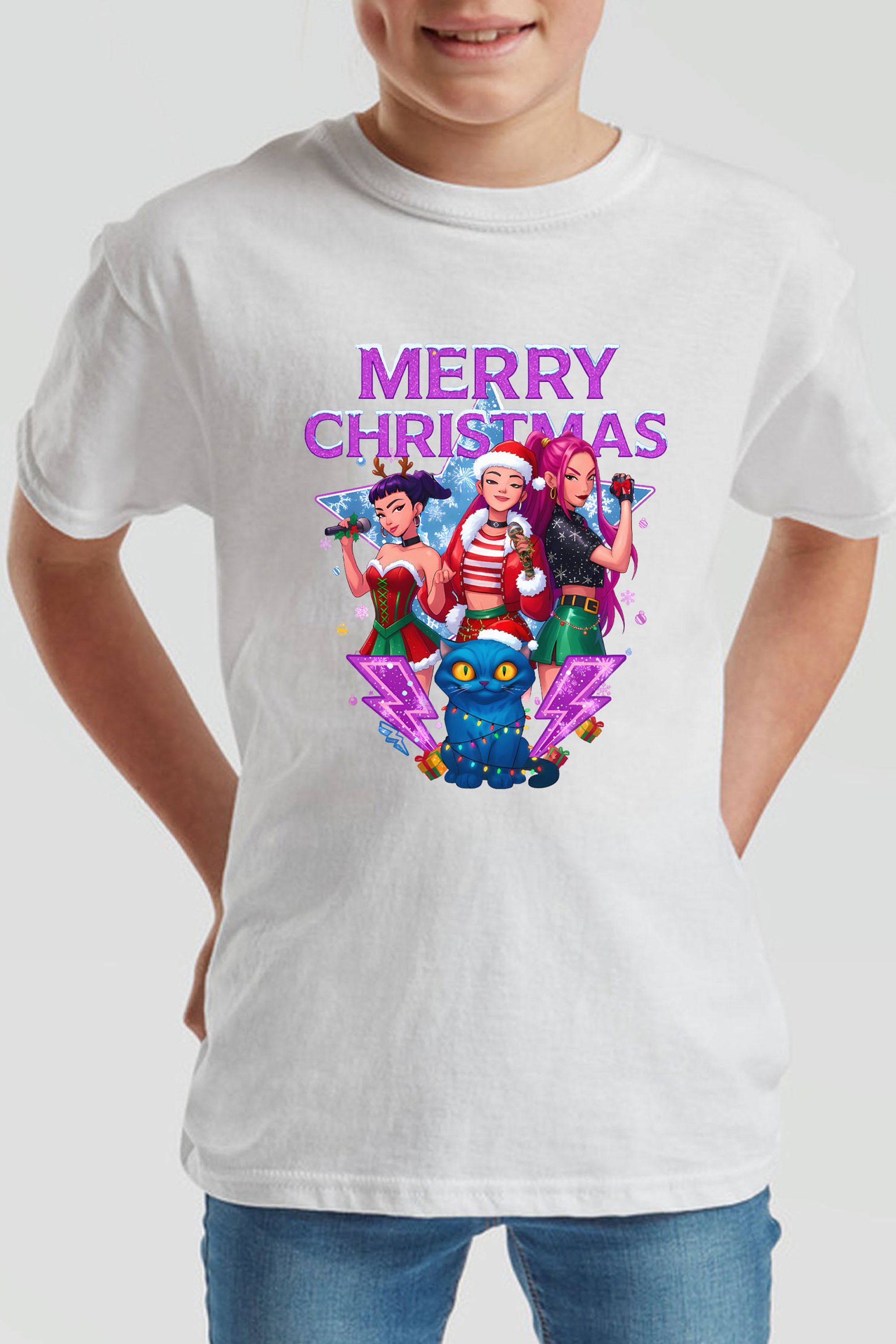 Kids Kpop Girls squad Christmas Printed T-Shirt