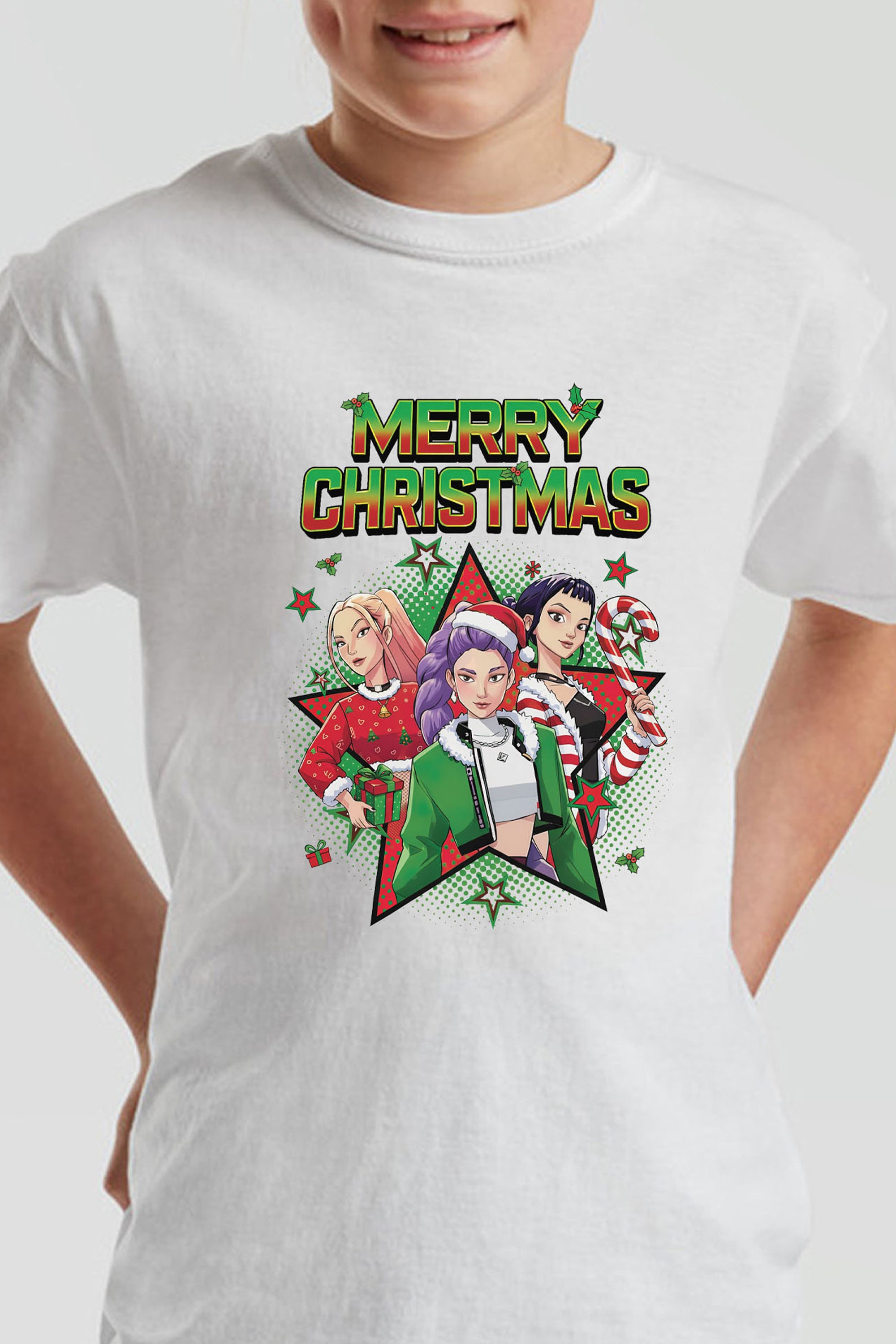 Kids Merry Squad Christmas  Printed T-Shirt
