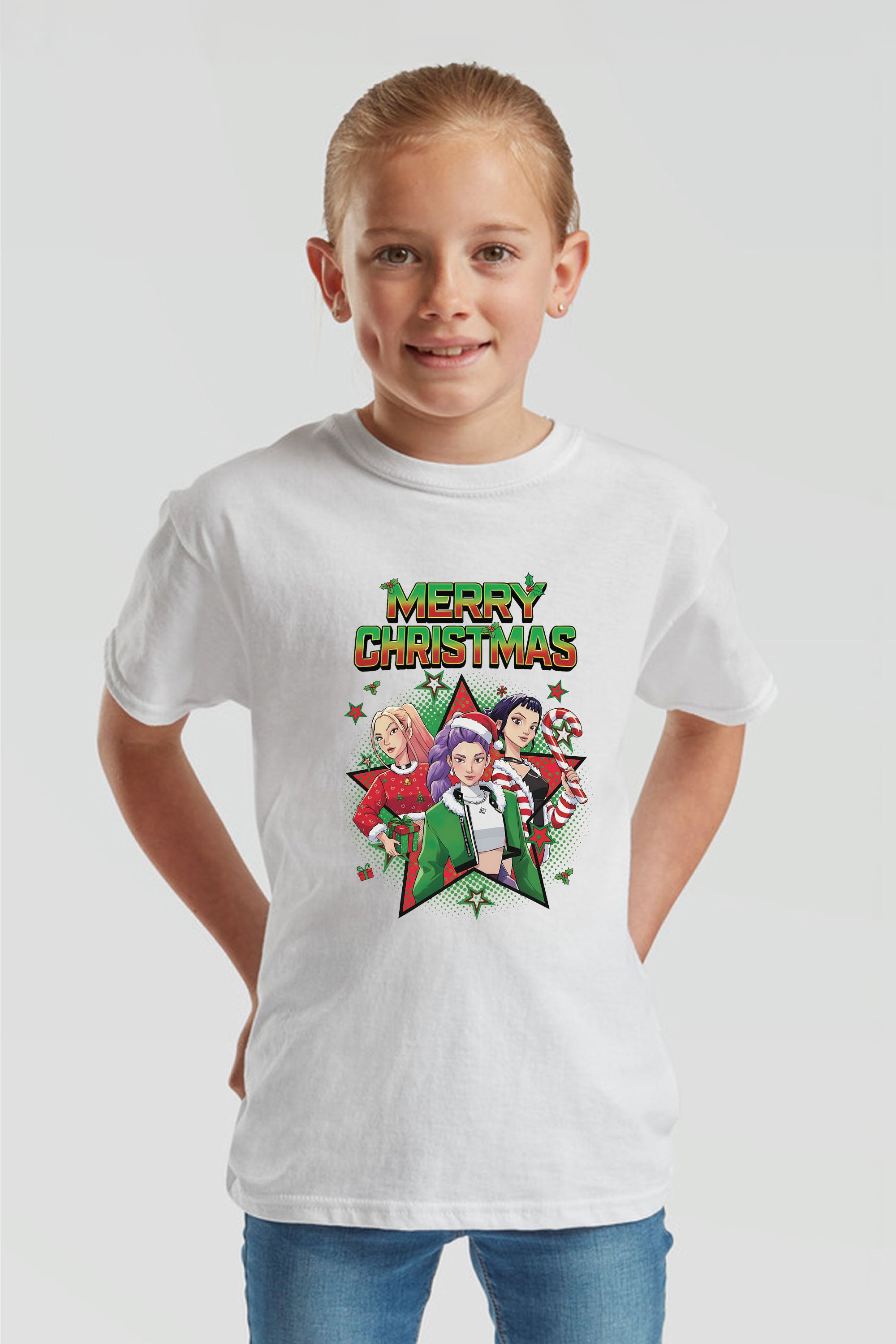 Kids Merry Squad Christmas  Printed T-Shirt