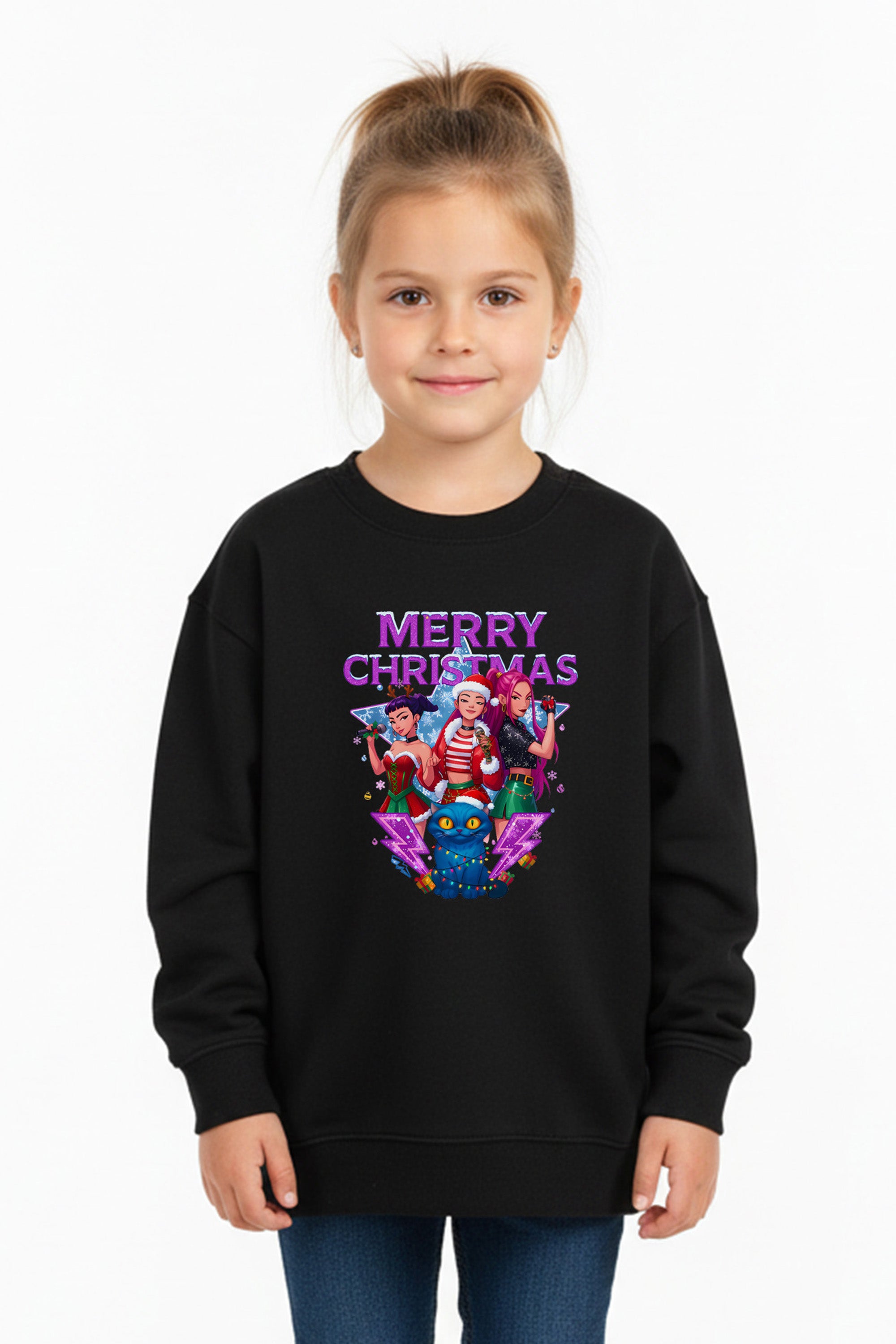 Kids Kpop Girls squad Christmas Printed Sweatshirt