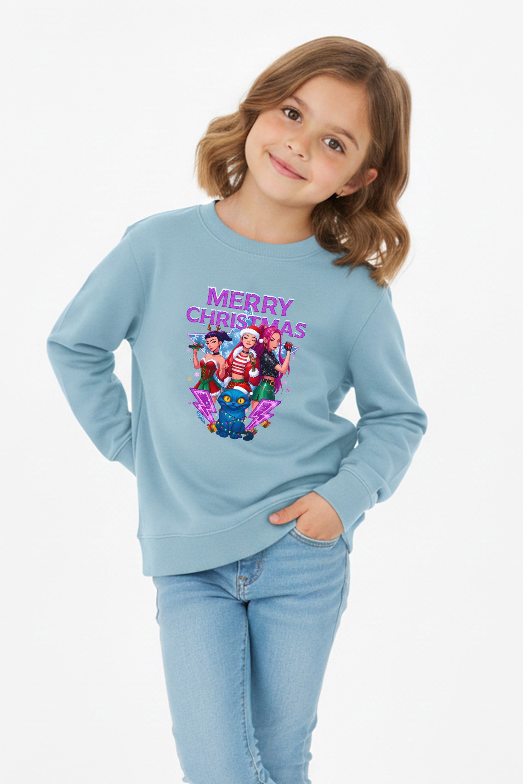 Kids Kpop Girls squad Christmas Printed Sweatshirt