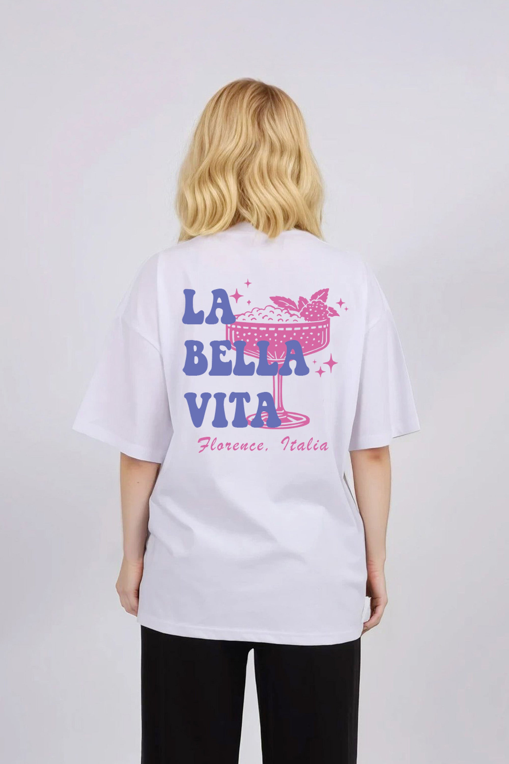 150GSM Oversized T-Shirts in La Bella Vita Print (Custom Pack)