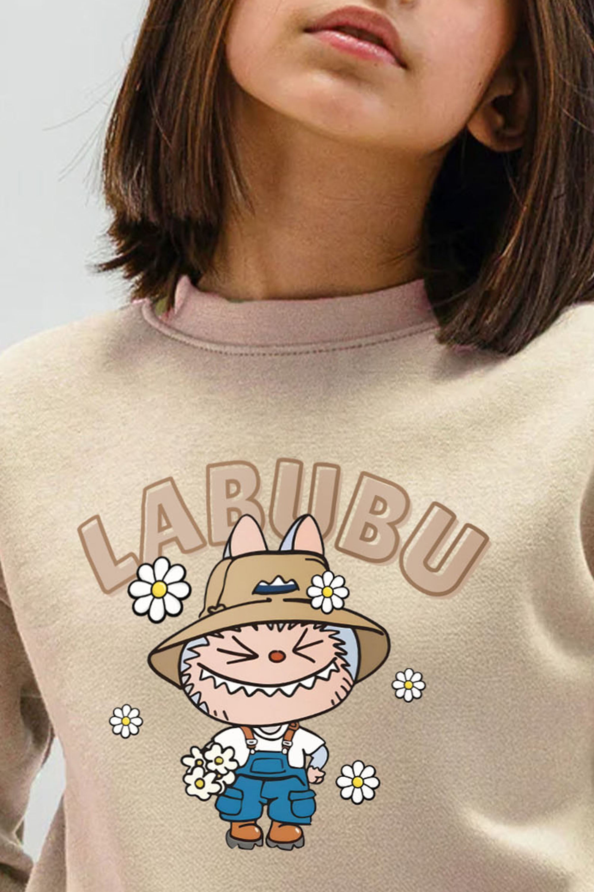 Kids Premium Labubu Daisy Farmer Printed Sweatshirt (Pack of 5)