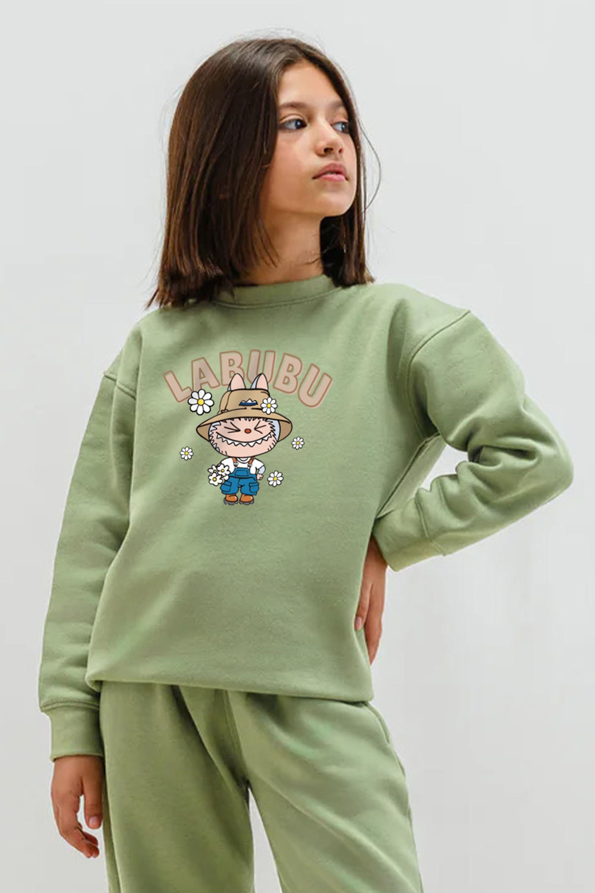 Kids Premium Labubu Daisy Farmer Printed Sweatshirt (Pack of 5)
