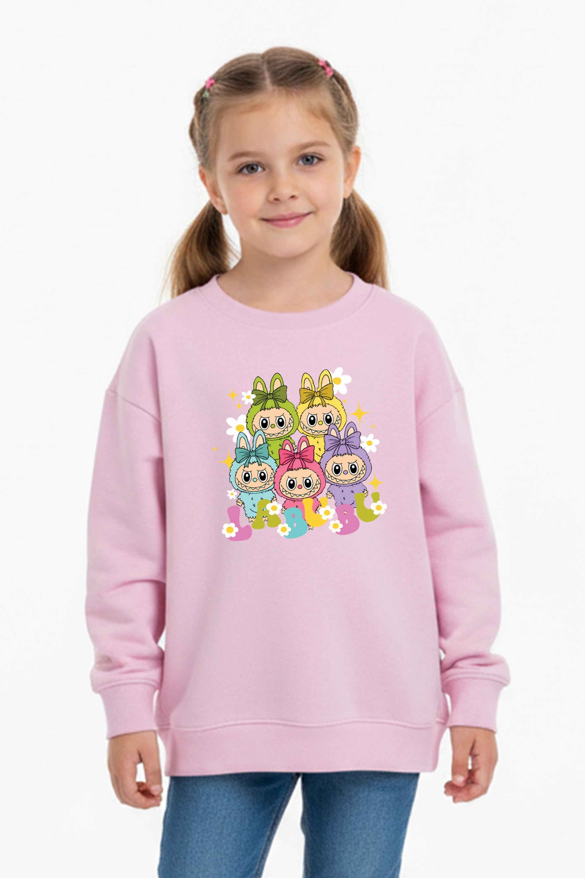Kids Labubu Daisy Squad Printed Sweatshirt