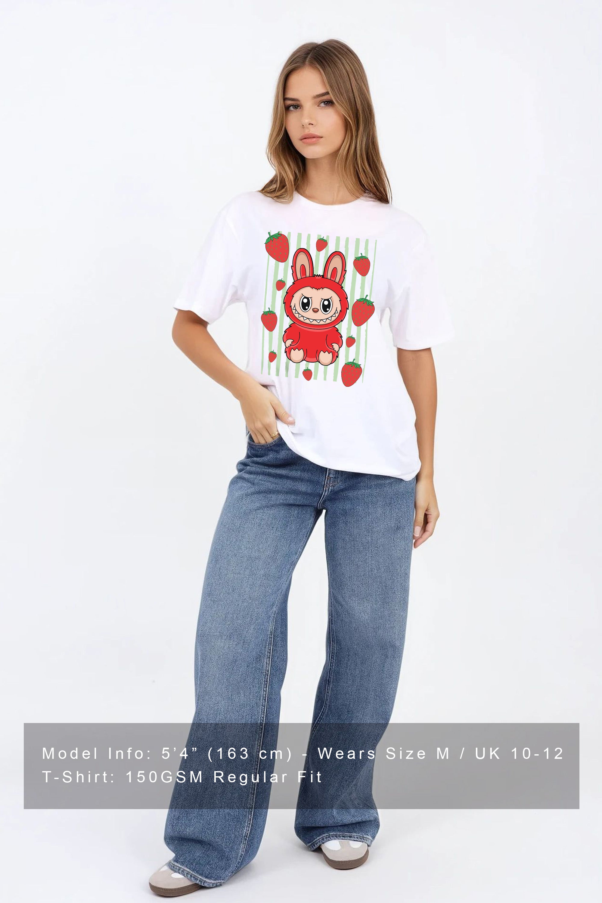 Regular Fit T-shirt in Strawberry Labubu Print