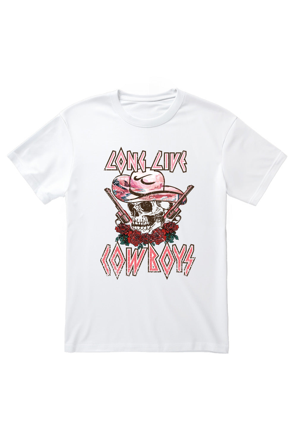 Cowboy boots with flowers T-Shirt in White (Custom Packs)