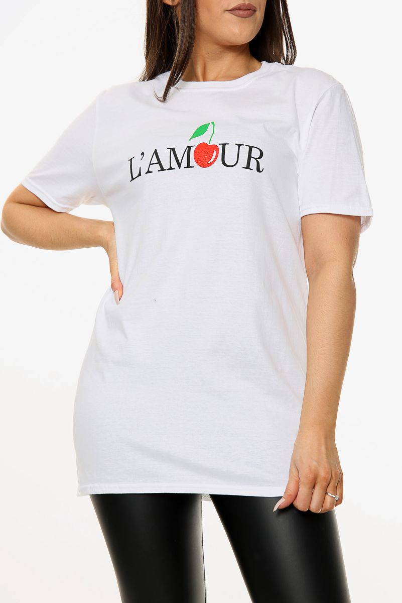 L'AMOUR Cherry Print Oversized T-Shirt