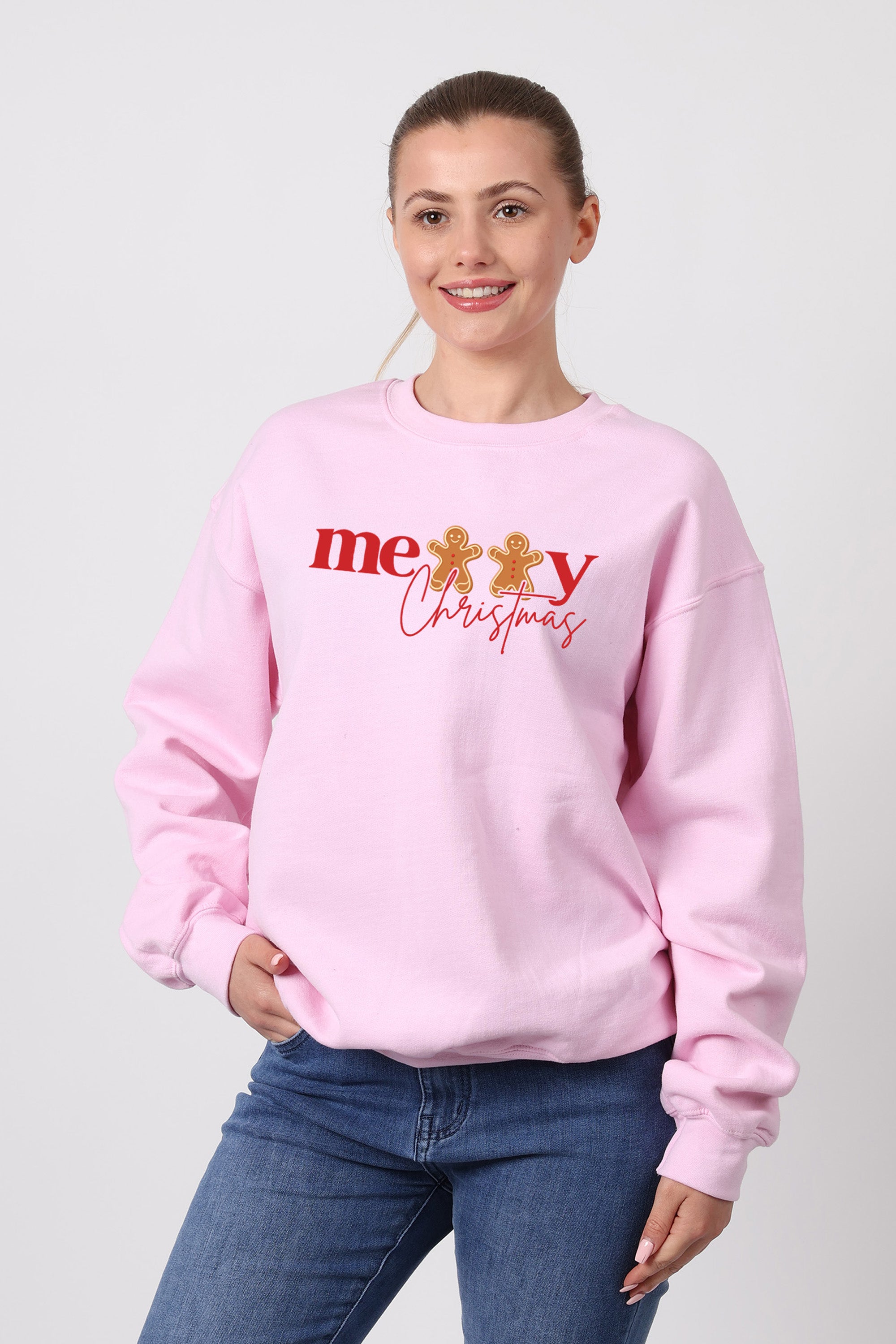 Unisex Heavy Blend Merry Christmas Gingerbread Printed Sweatshirt