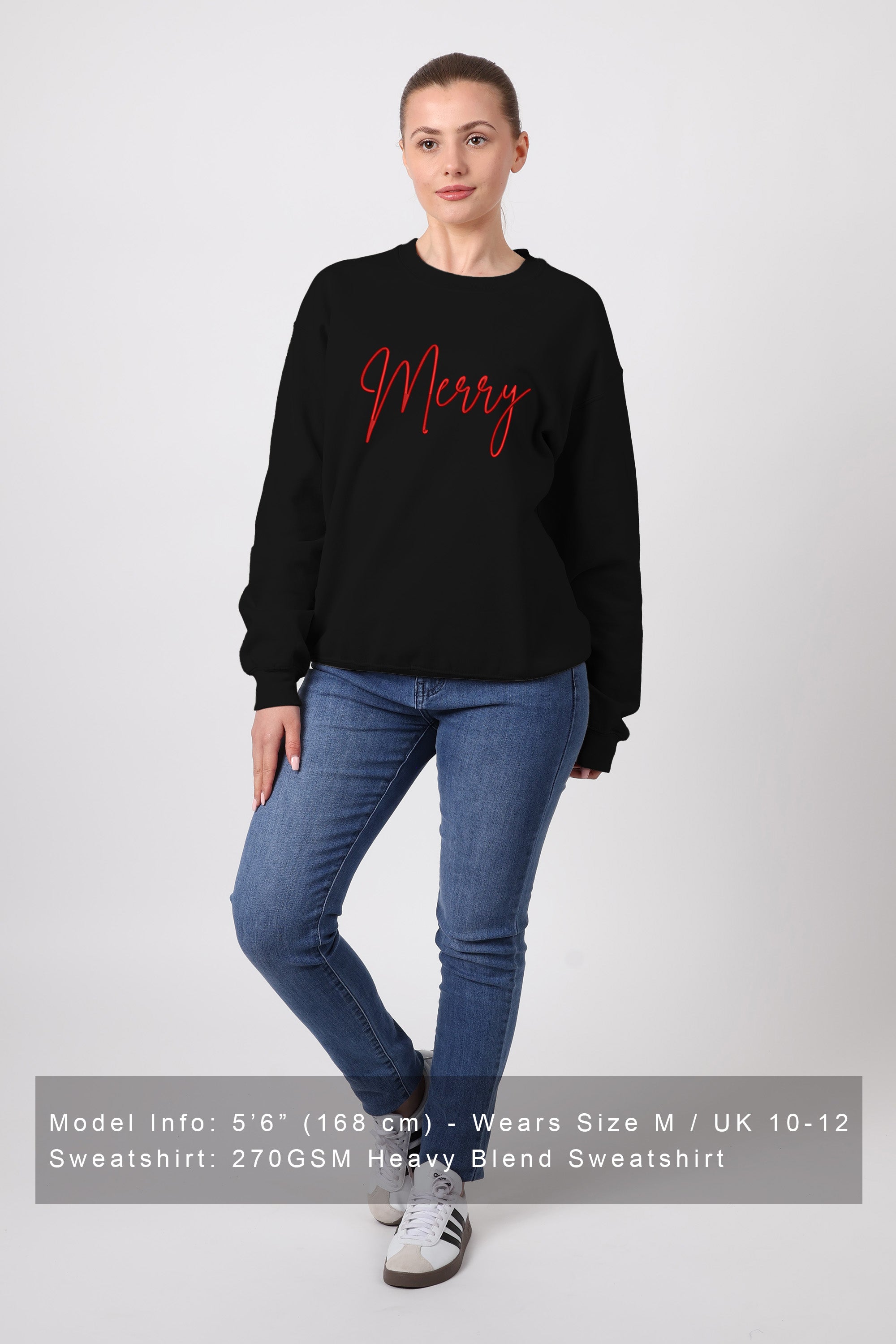 Unisex Heavy Blend Merry Embroidered Christmas Sweatshirt