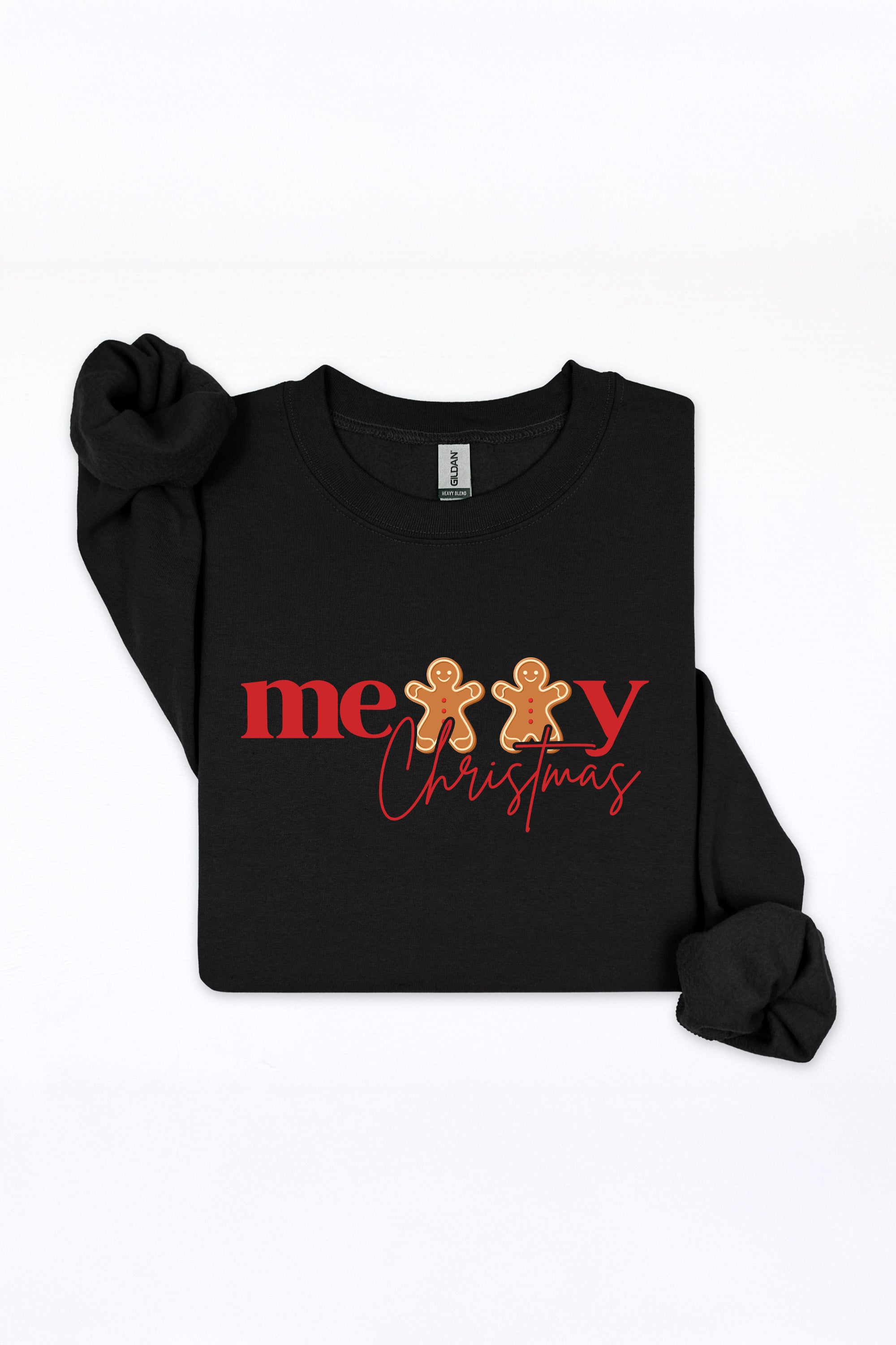 Unisex Heavy Blend Merry Christmas Gingerbread Printed Sweatshirt