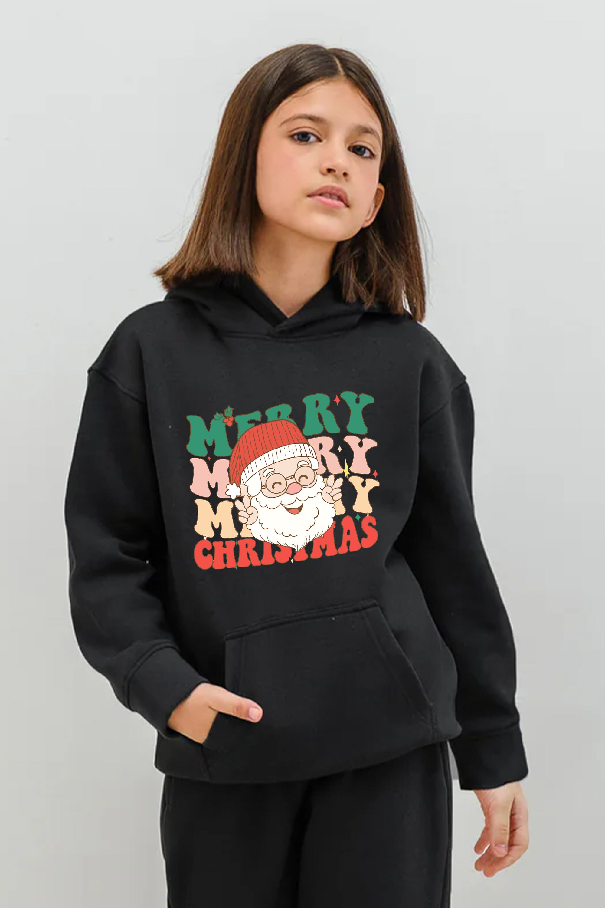 Kids Santa Merry christmas Printed Hoodie & Joggers set (Pack of 5)