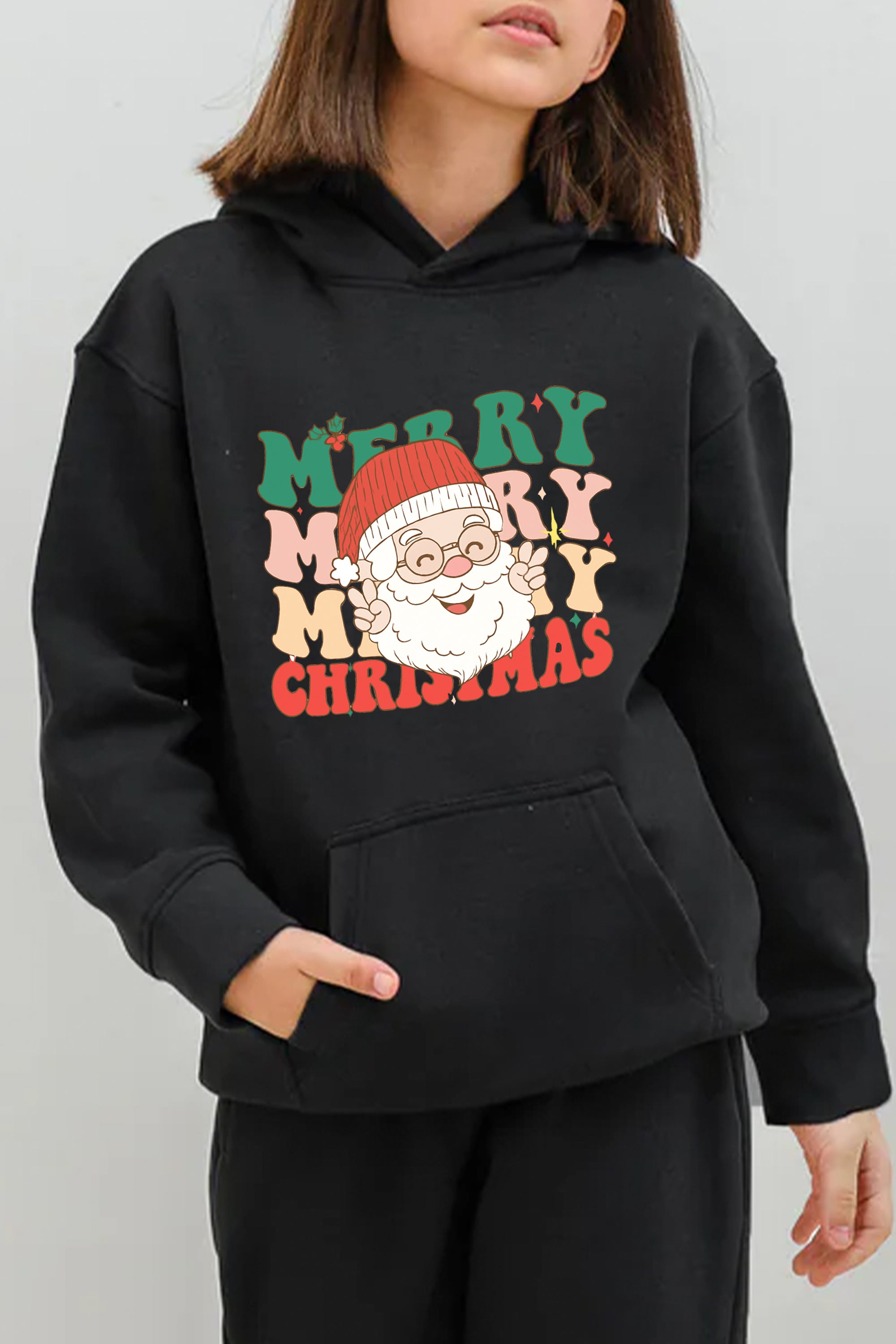 Kids Santa Merry christmas Printed Hoodie & Joggers set (Pack of 5)