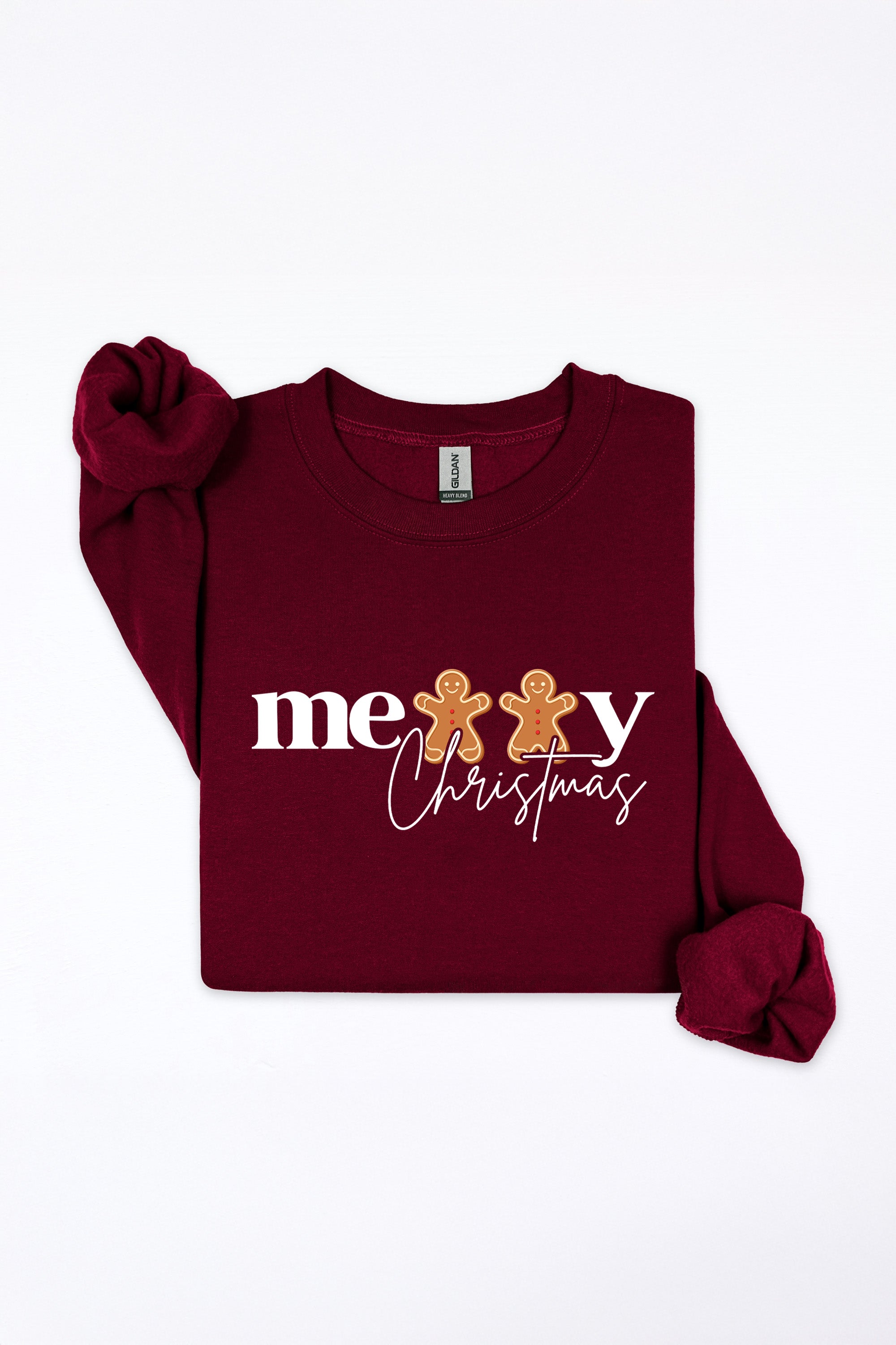 Unisex Heavy Blend Merry Christmas Gingerbread Printed Sweatshirt