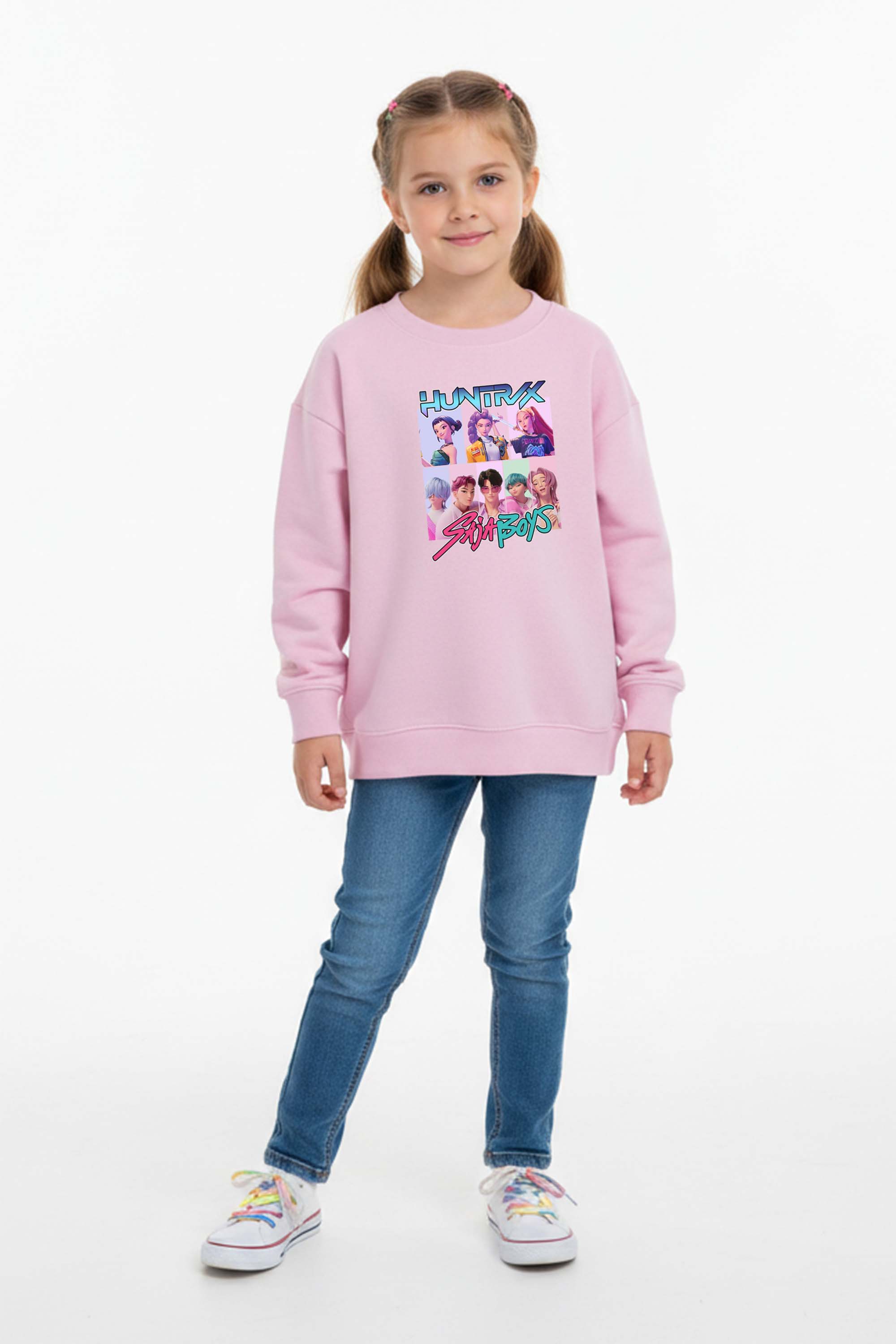 Kids K-Pop Anime Band Graphic Printed Sweatshirt