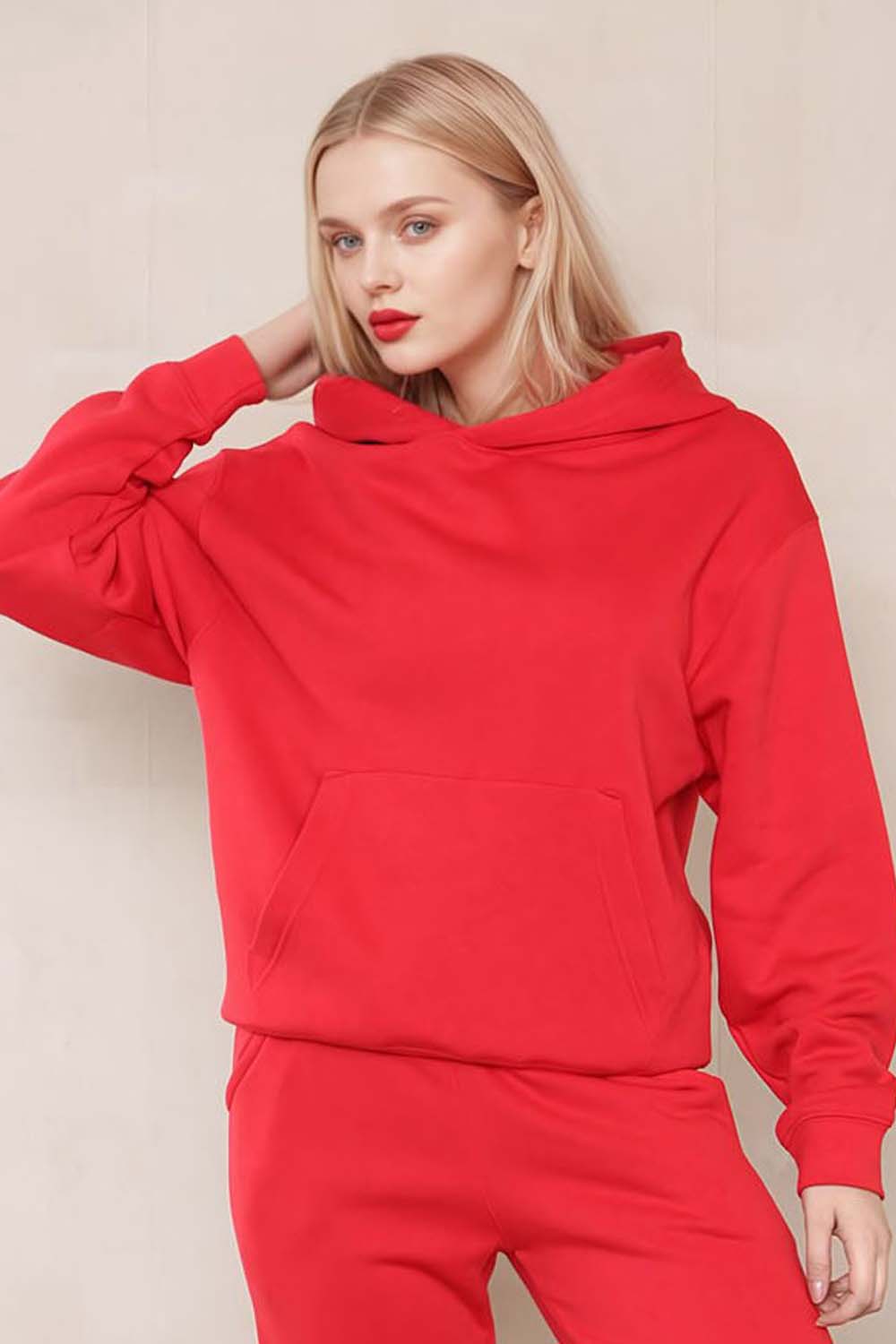 280GSM Premium LSF Fleece Hoodie in Fire Red (Pack of 4)