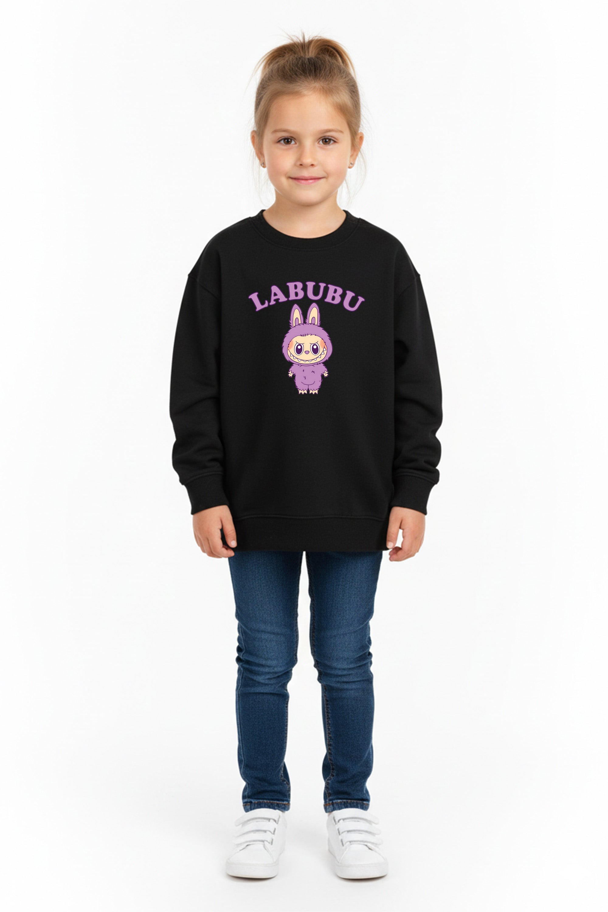 Kids Purple Labubu Printed Sweatshirt
