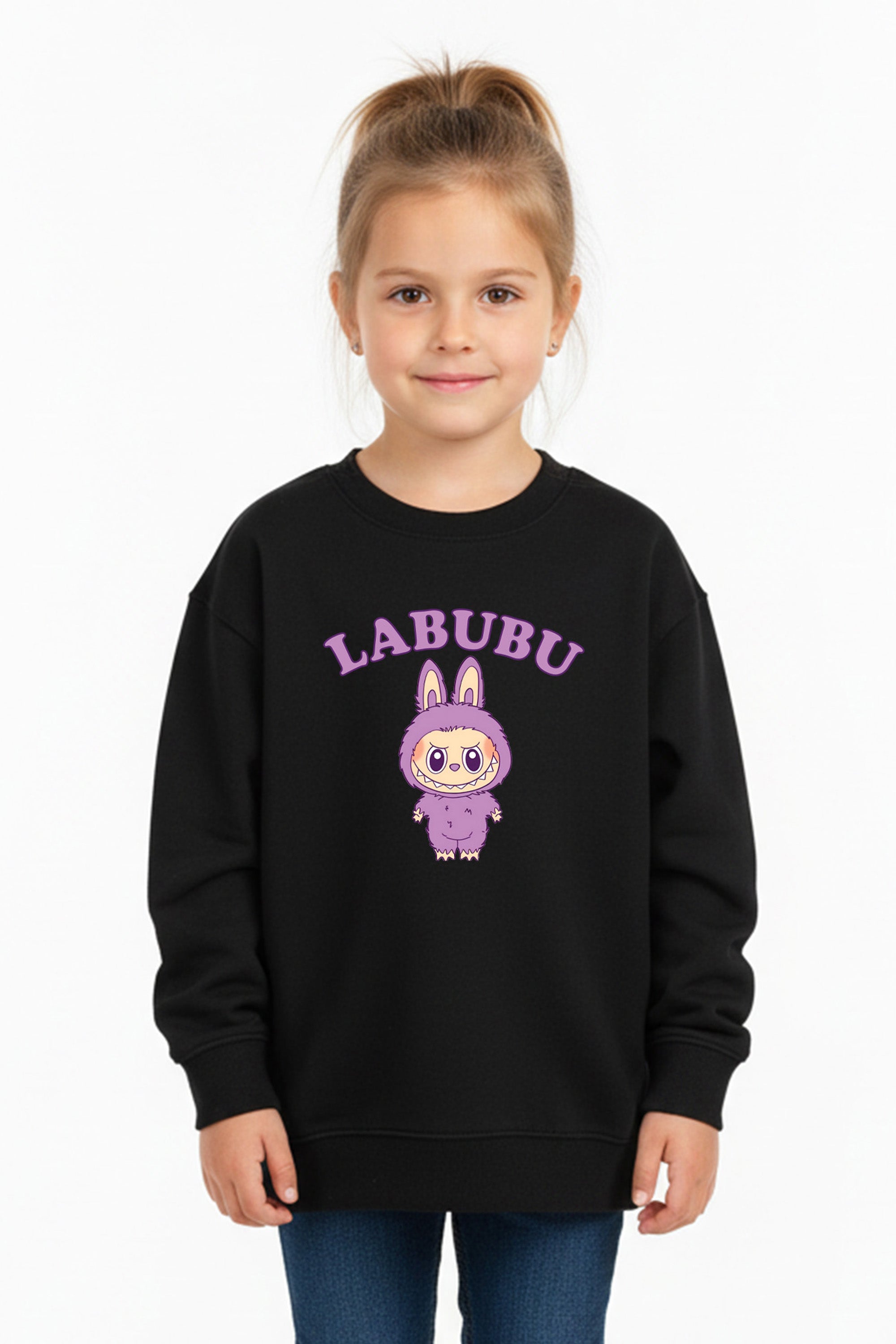 Kids Purple Labubu Printed Sweatshirt