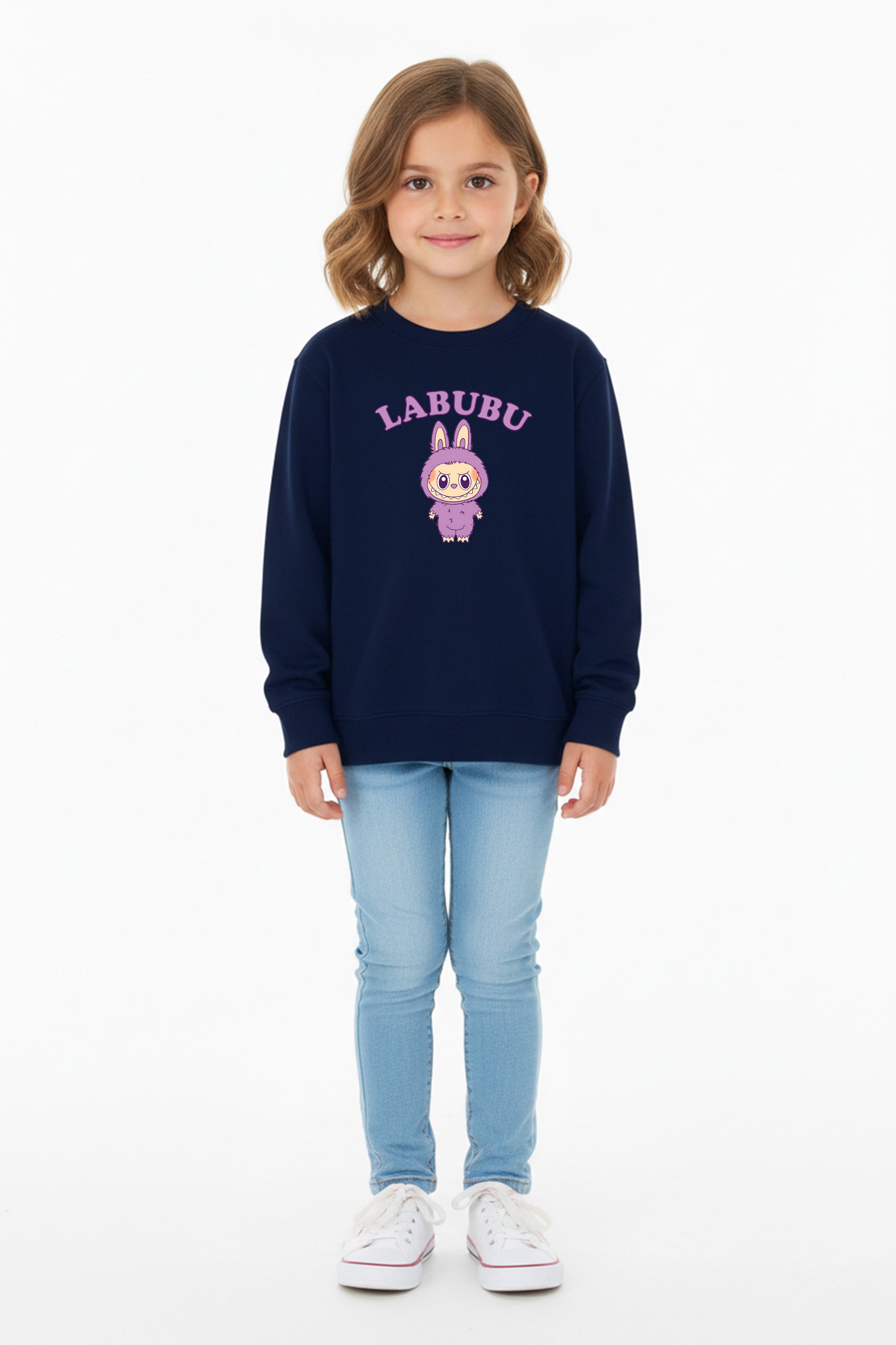 Kids Purple Labubu Printed Sweatshirt