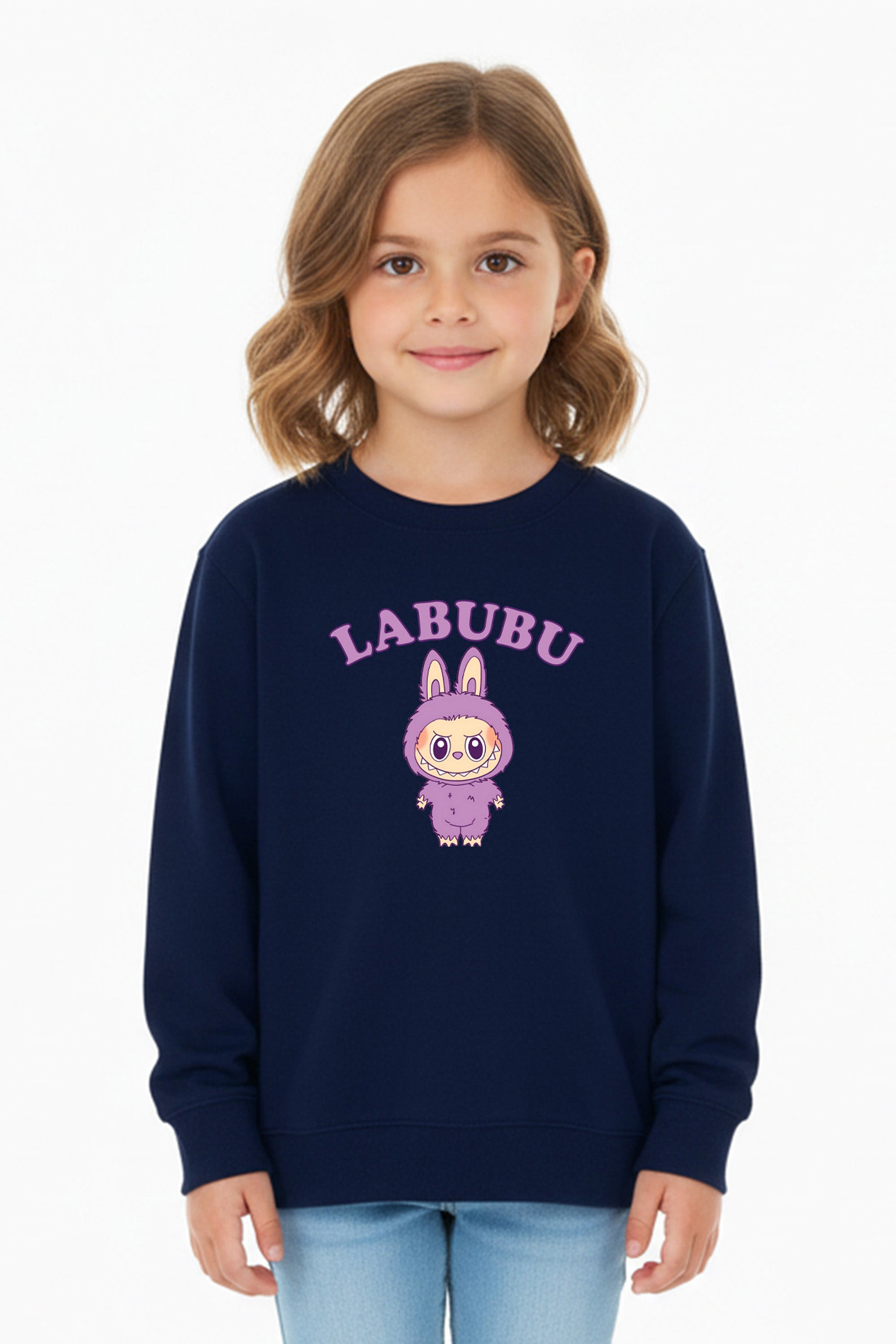 Kids Purple Labubu Printed Sweatshirt