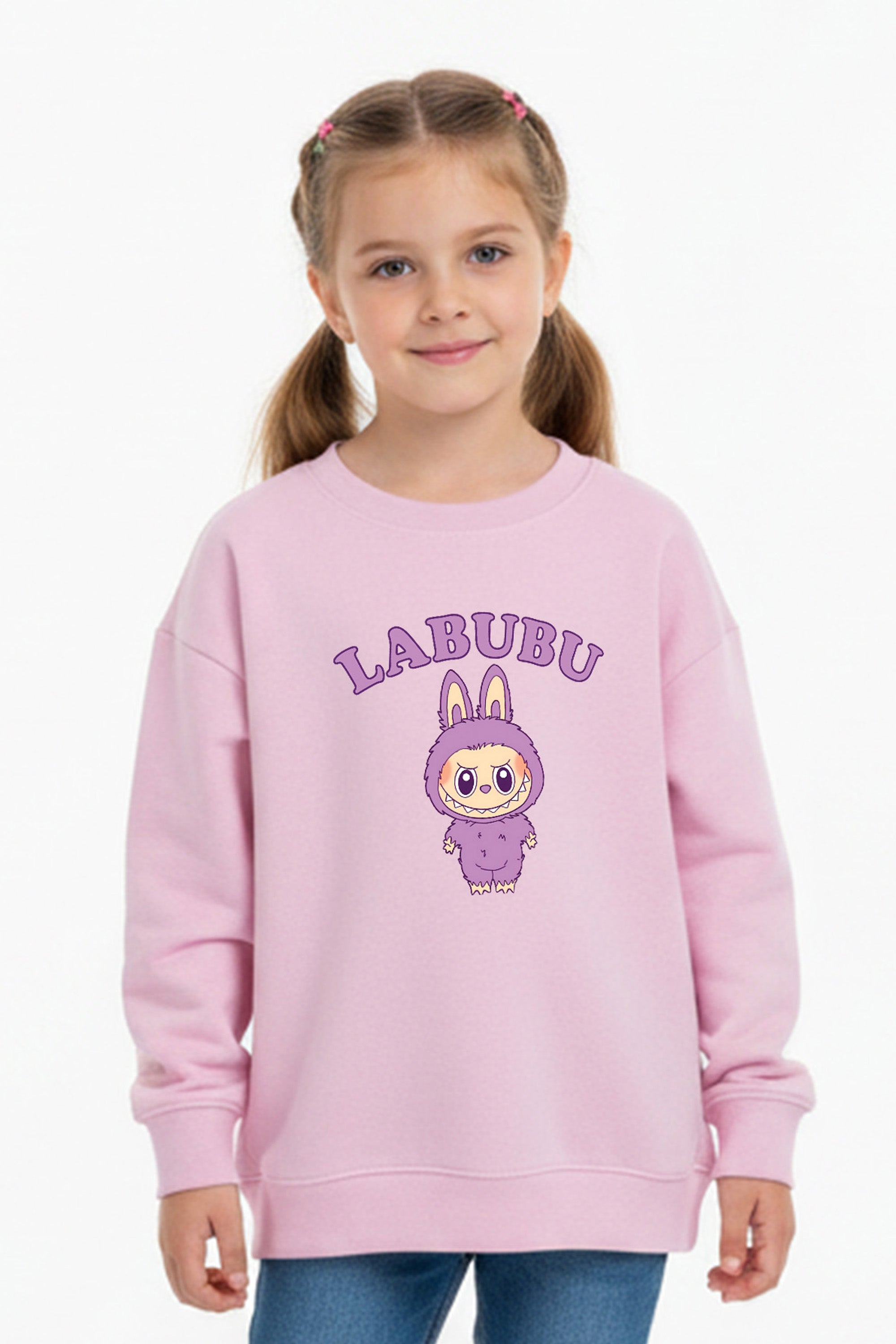 Kids Purple Labubu Printed Sweatshirt