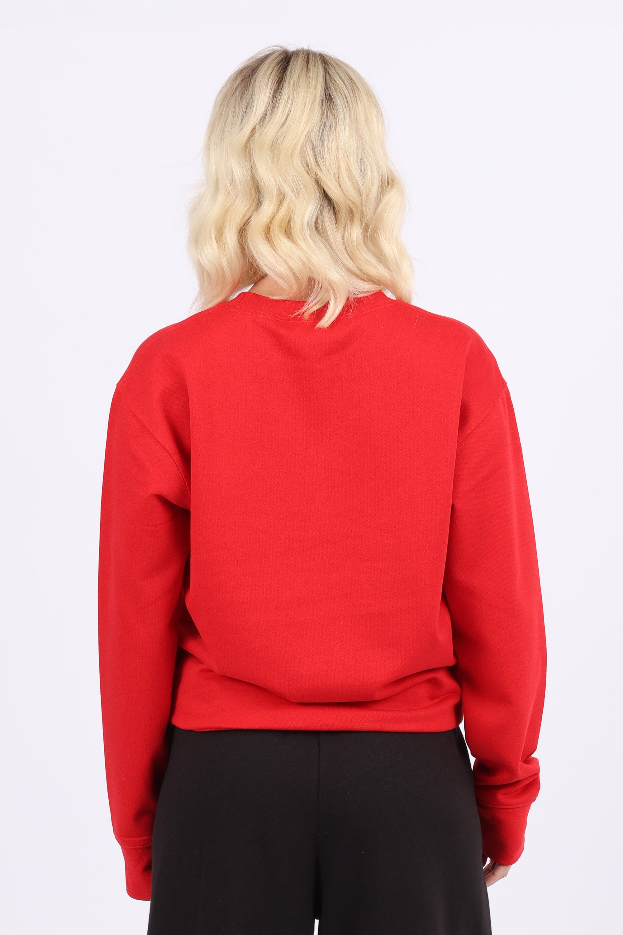 Basic Crew Neck Merry Christmas Printed Sweatshirt