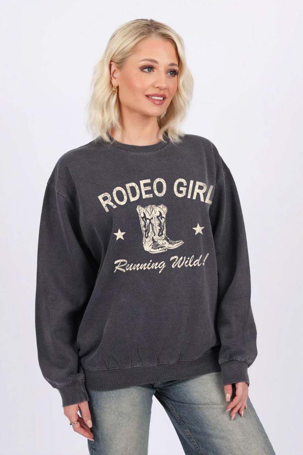 Overdye Sweatshirt In Rodeo Girl Print