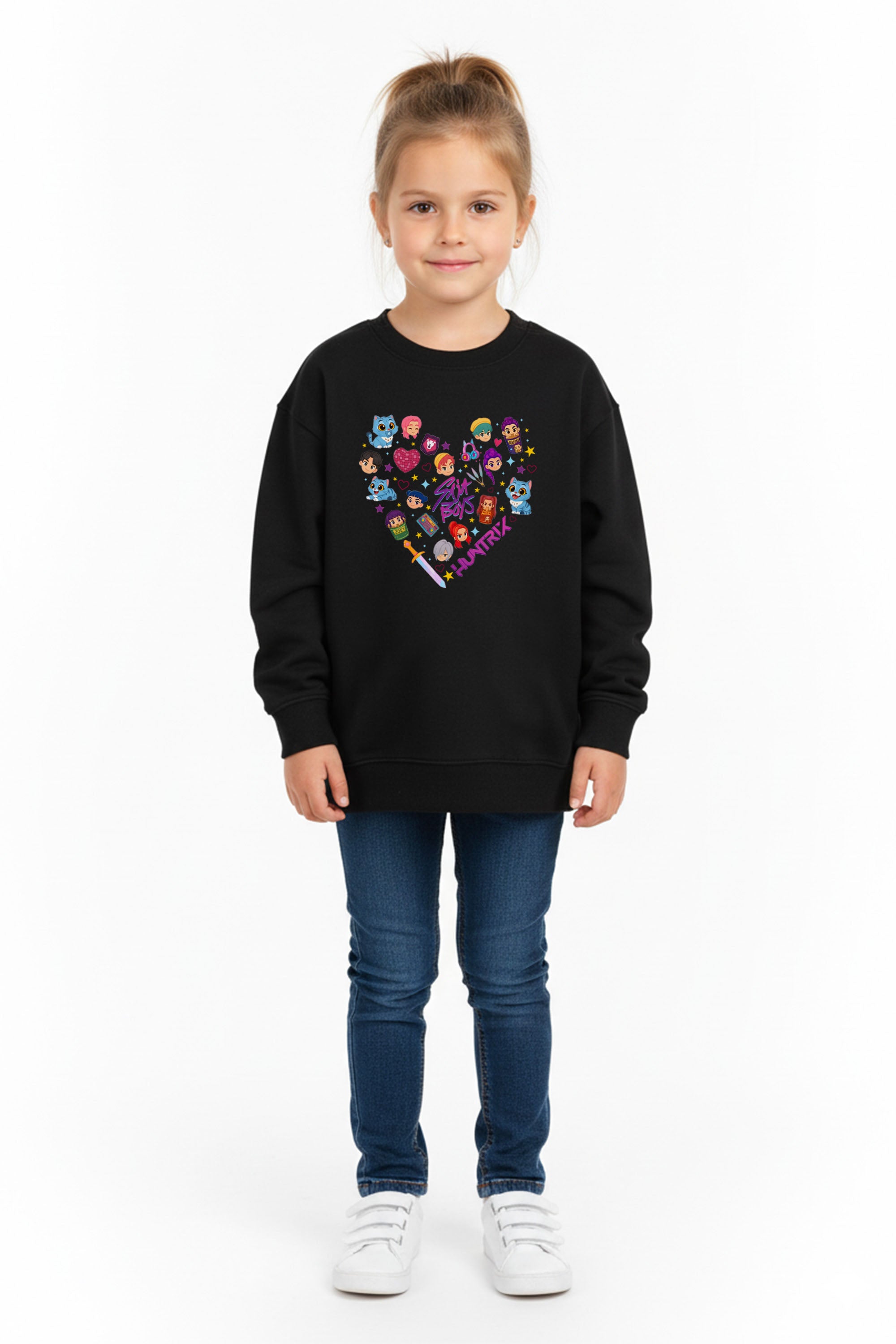 Kids K-pop Heart Squad Graphic Printed Sweatshirt