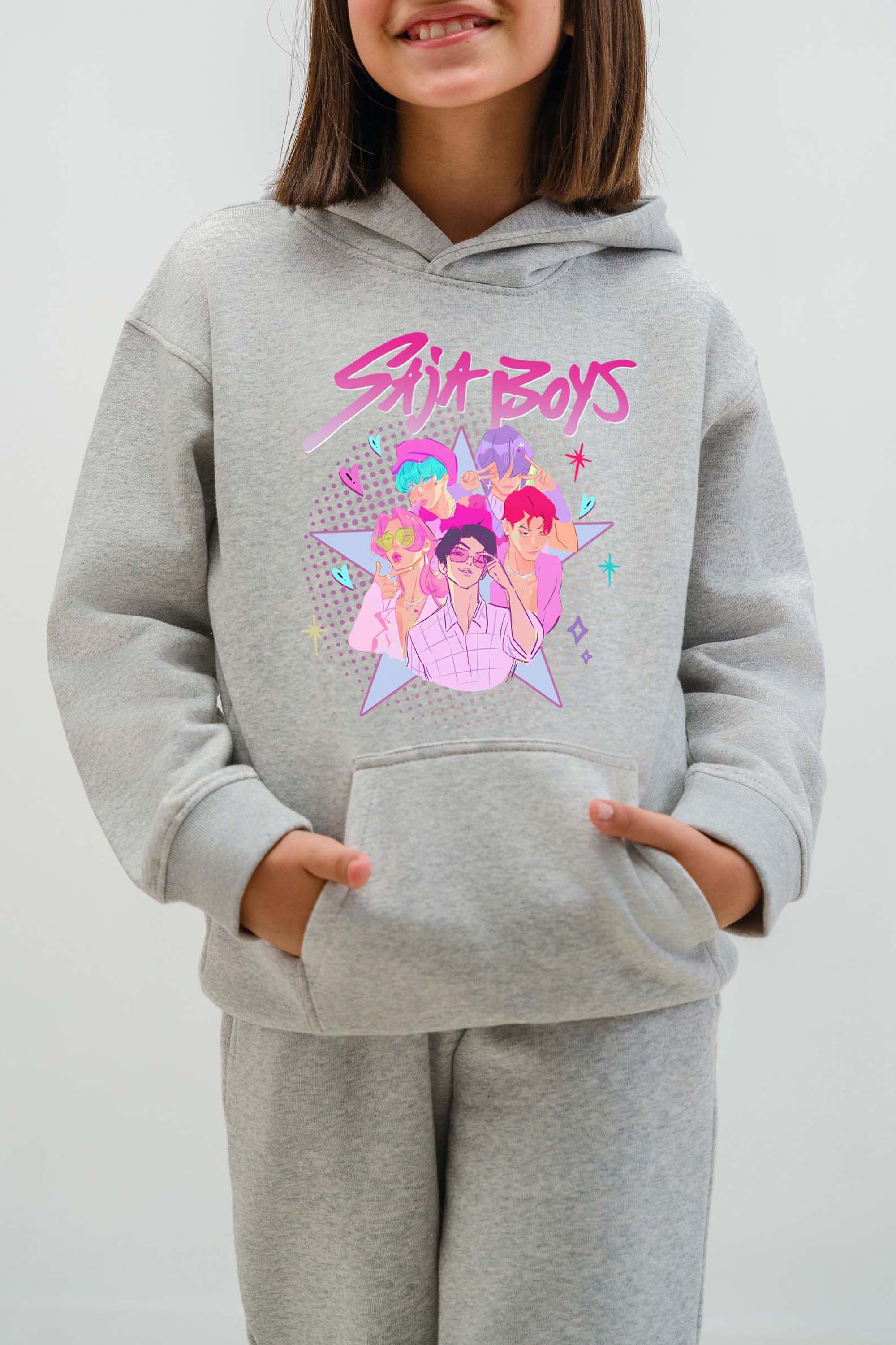 Kids Saja Boys Printed Hoodie & Joggers set (Pack of 5)