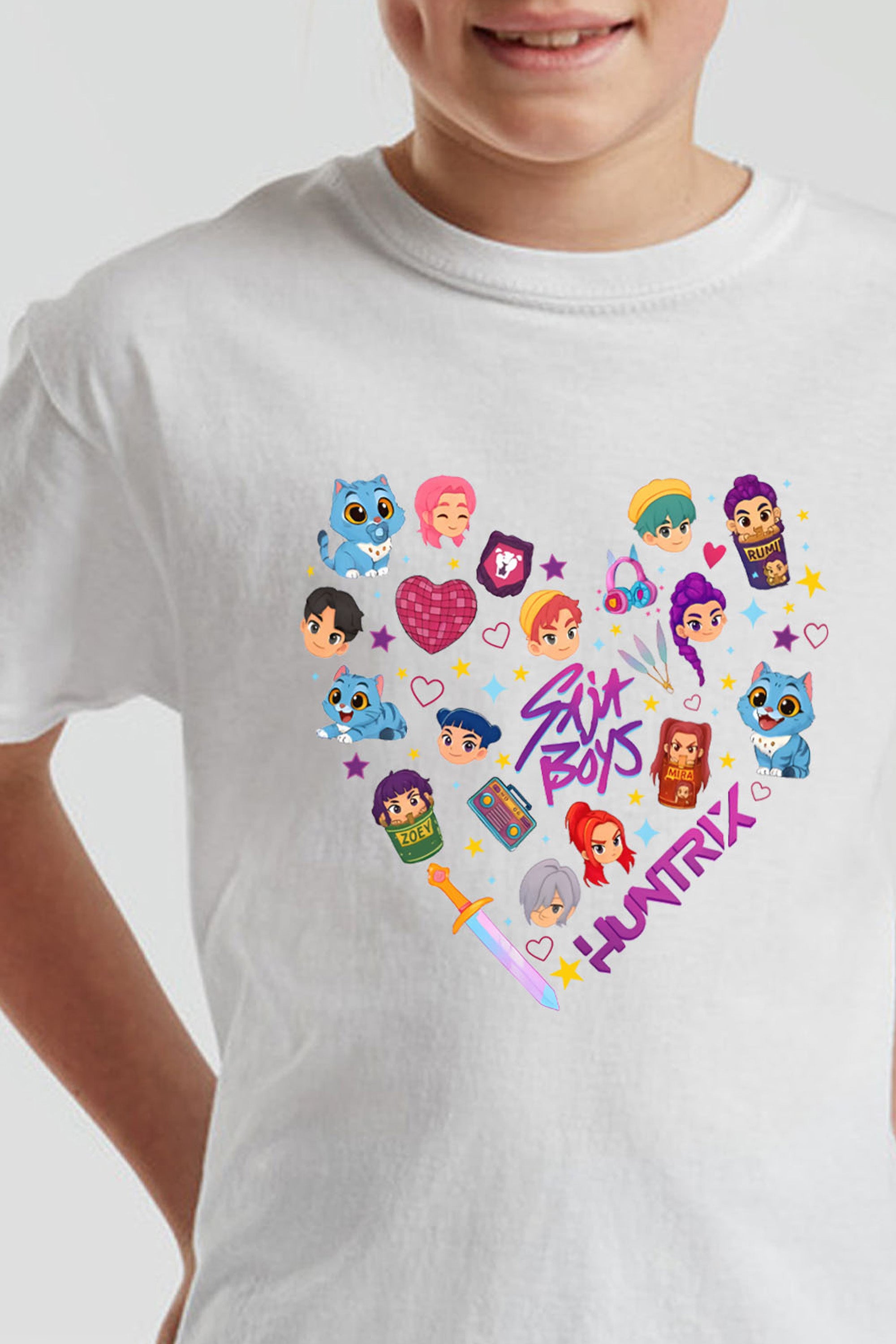 Kids K-pop Heart Squad Graphic Printed T-Shirt