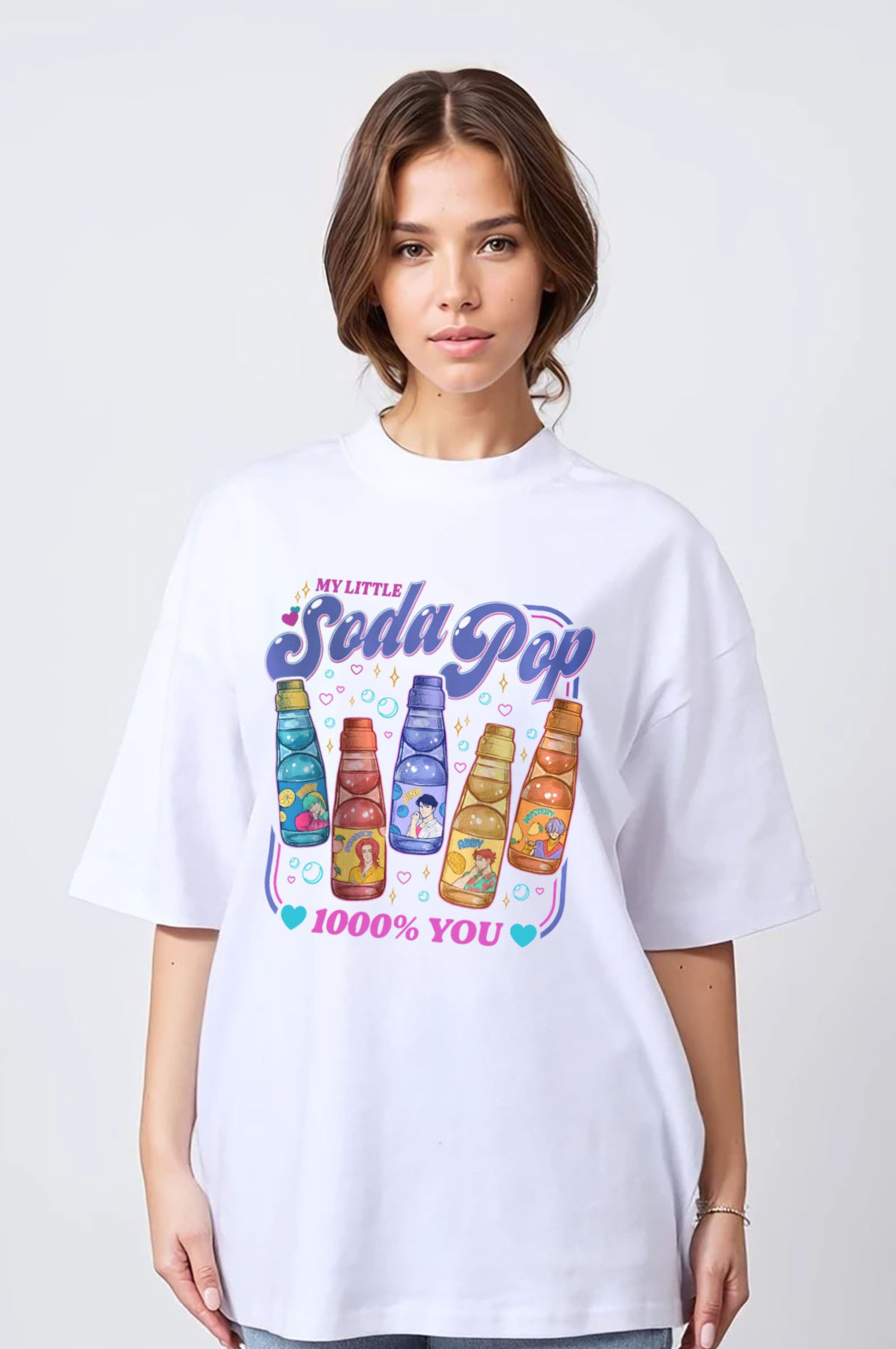 150GSM Oversized T-Shirt in Soda Pop Print