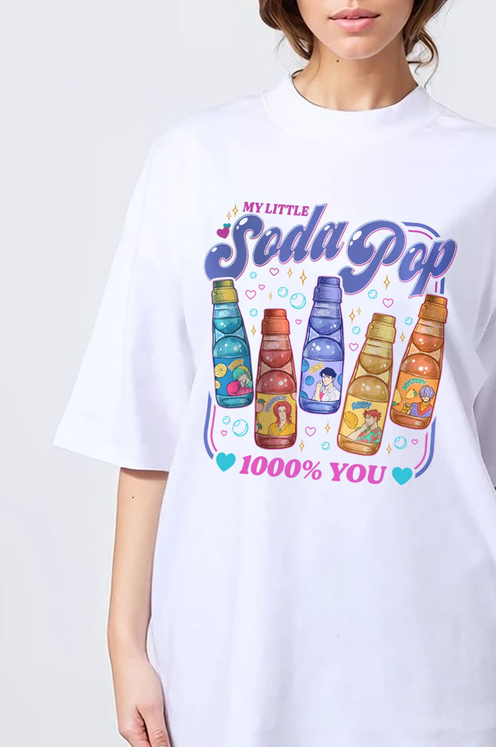 150GSM Oversized T-Shirt in Soda Pop Print