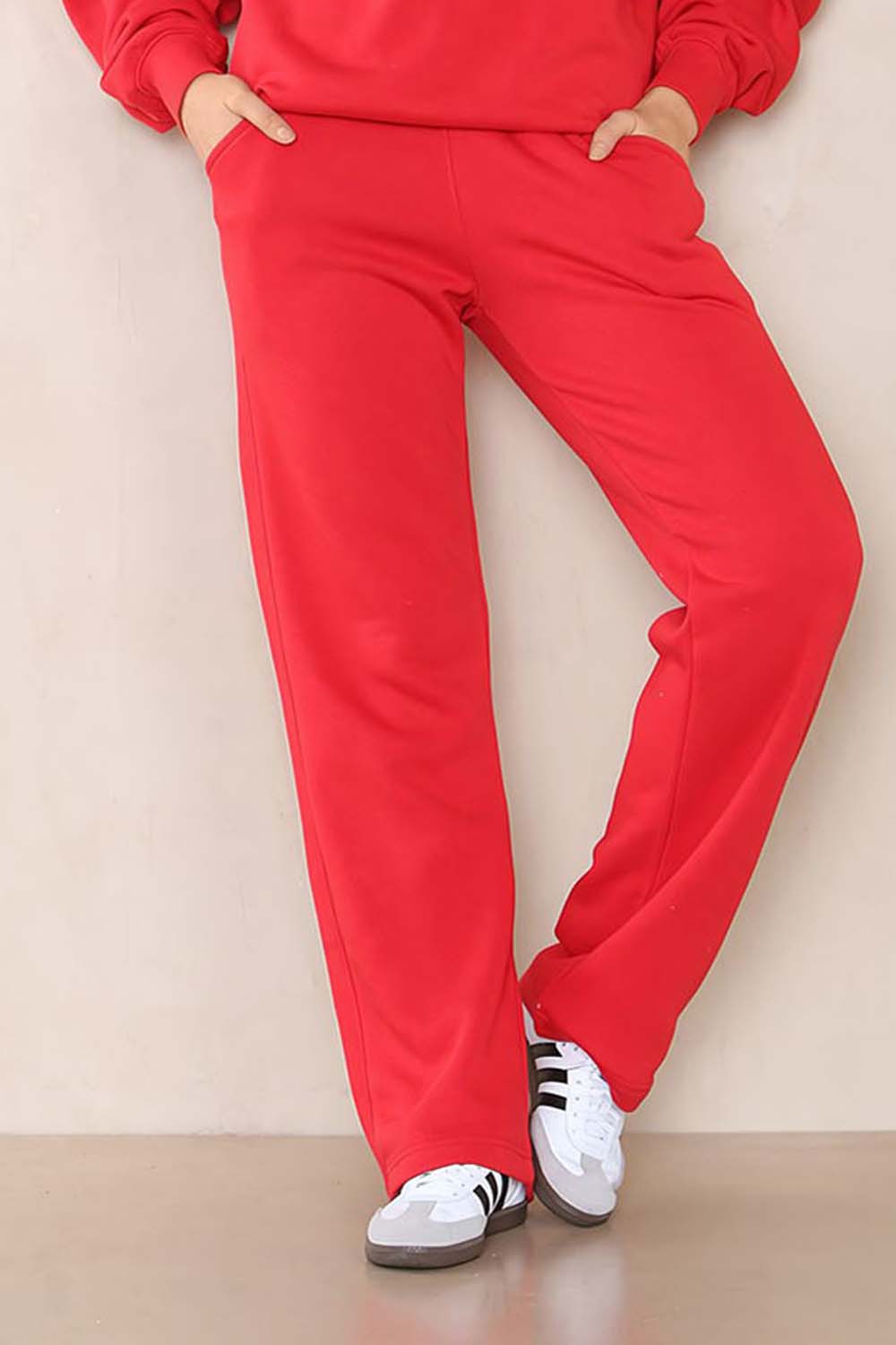 280 GSM Premium LSF Fleece Straight Leg Joggers in Fire Red (Pack of 4)