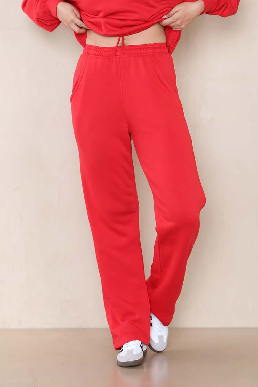 280 GSM Premium LSF Fleece Straight Leg Joggers in Fire Red (Pack of 4)